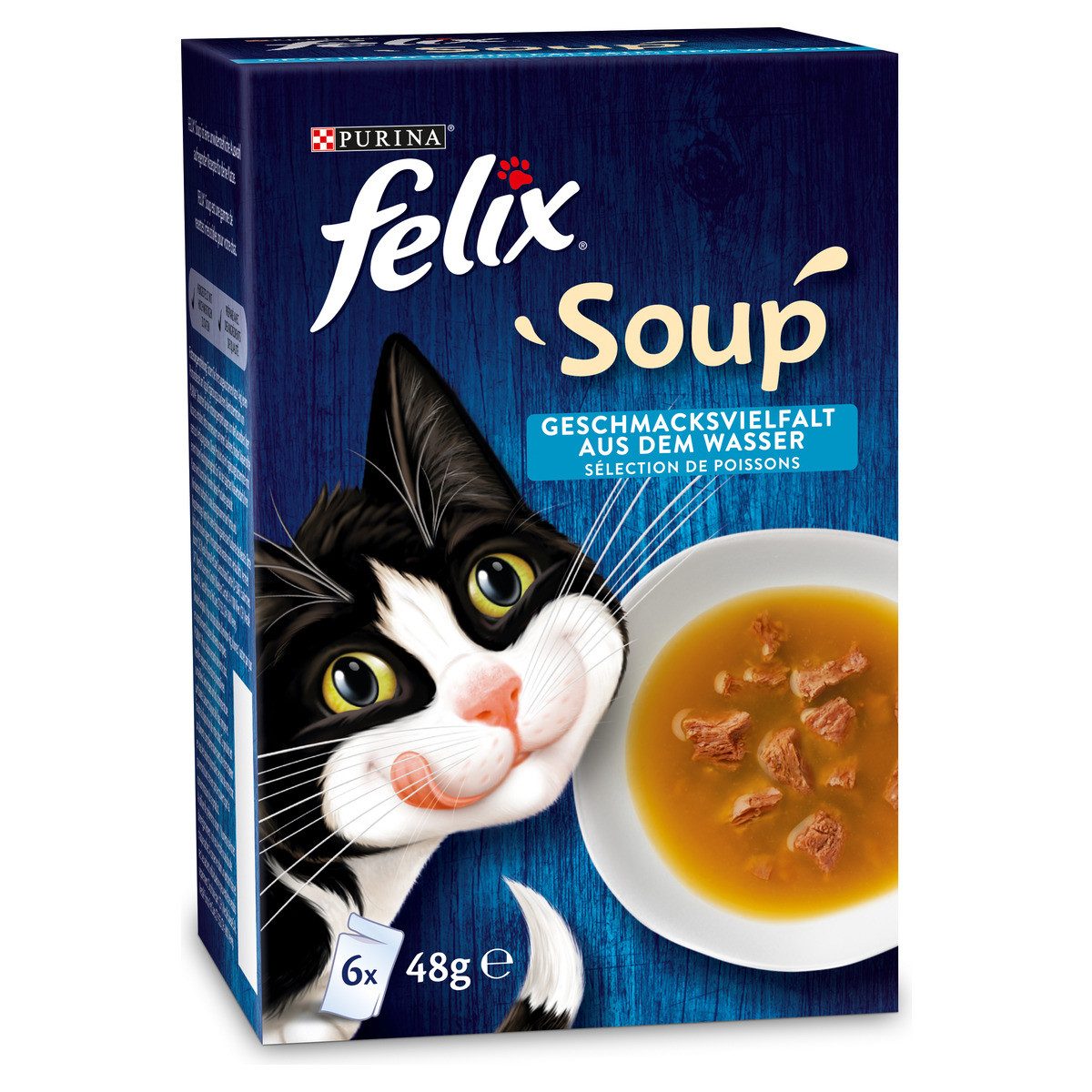 Felix Soup Geschmacksvielfalt aus dem Wasser 6 x 48 g, Nassfutter für: Katze