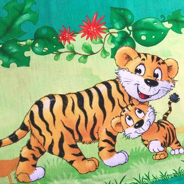 Kinderbettwäsche Dschungeltiere, ESPiCO, Renforcé, 2 teilig, Digitaldruck, Wildnis, Tiger, Affen