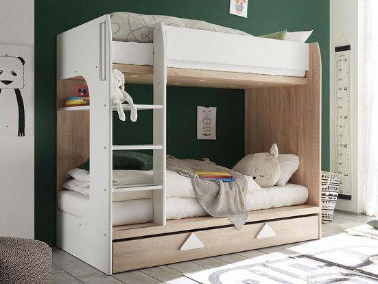 möbelando Etagenbett »Mira«, Modernes Etagenbett aus Spanplatte in
