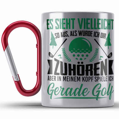 Trendation Thermotasse Golfer Geschenk Golf Edelstahl Tasse mit Spruch - Edelstahl Edelstahl