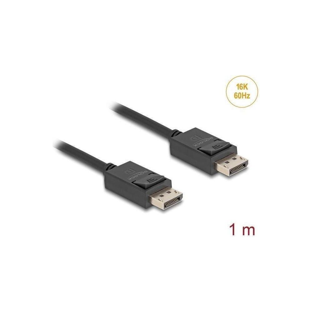 DeLOCK DP 2.1 16K, 80 Gbps, 1m, schwarz Elektro-Kabel