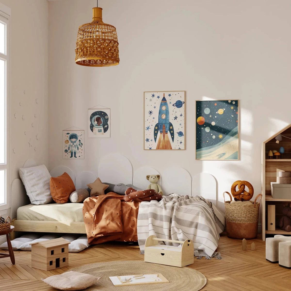 JUSTGOODMOOD Poster Astronaut Kinderzimmer Geschenkidee für Kinder Kinderzimmer Deko Weltr, B (1 St)