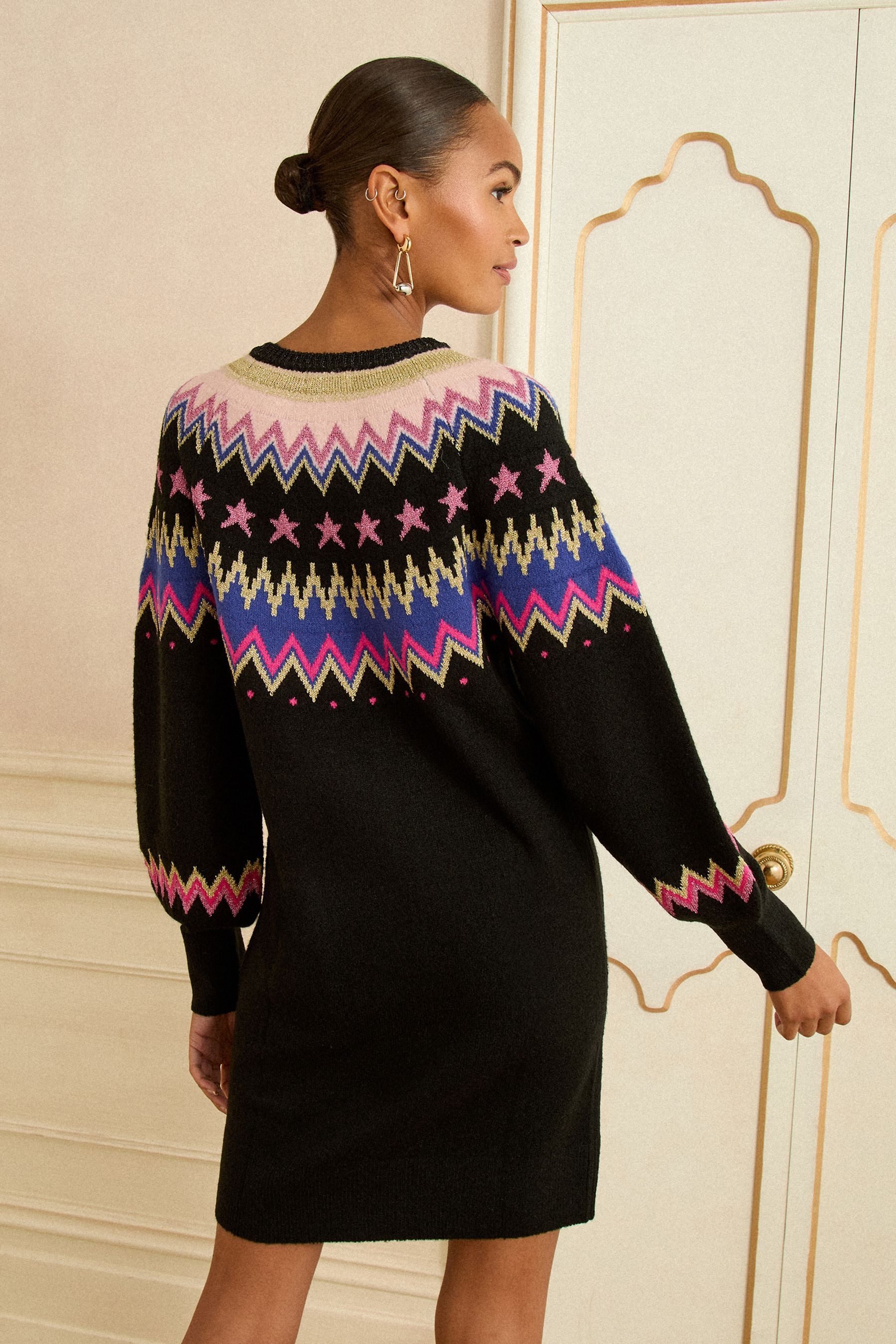 Love & Roses Minikleid Love & Roses Strick-Minikleid mit Fairisle-Muster (1 günstig online kaufen