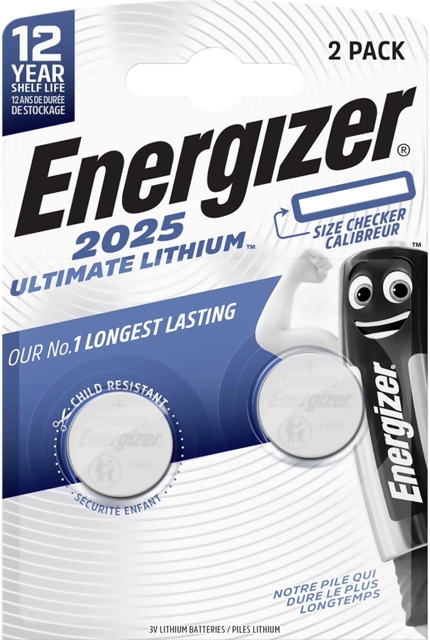 Knopfzelle Ultimate Batterie Energizer Energizer CR 2025 Lithium, 3
