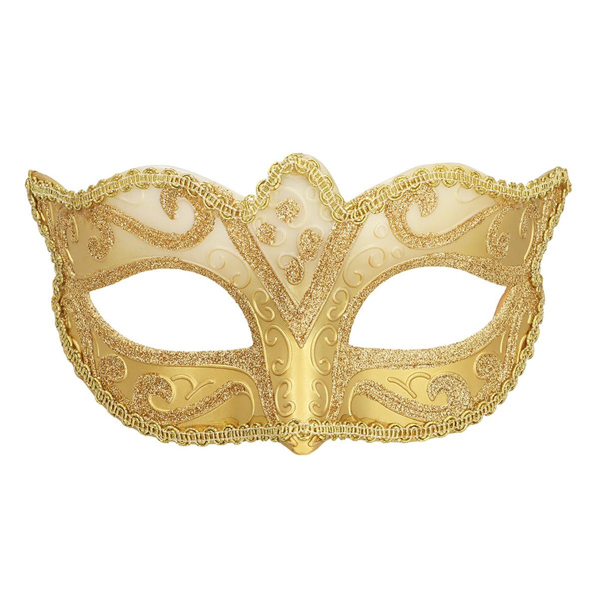 Boland Verkleidungsmaske Venezianische Kunststoffmaske gold, Eine Colombina-Maske für den venezianischen Karneval