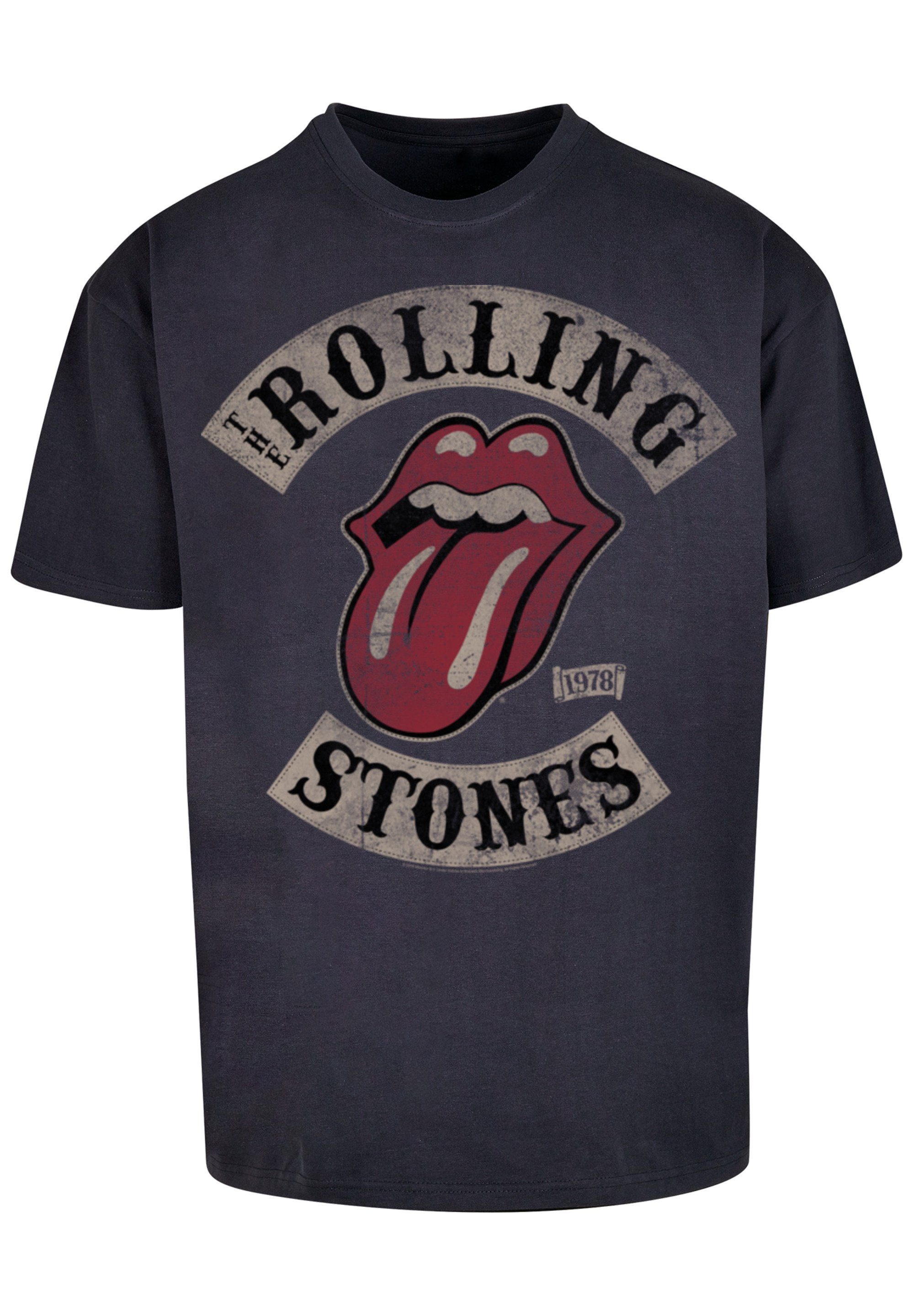 F4NT4STIC T-Shirt PLUS SIZE The Rolling Stones Tour '78 Print navy