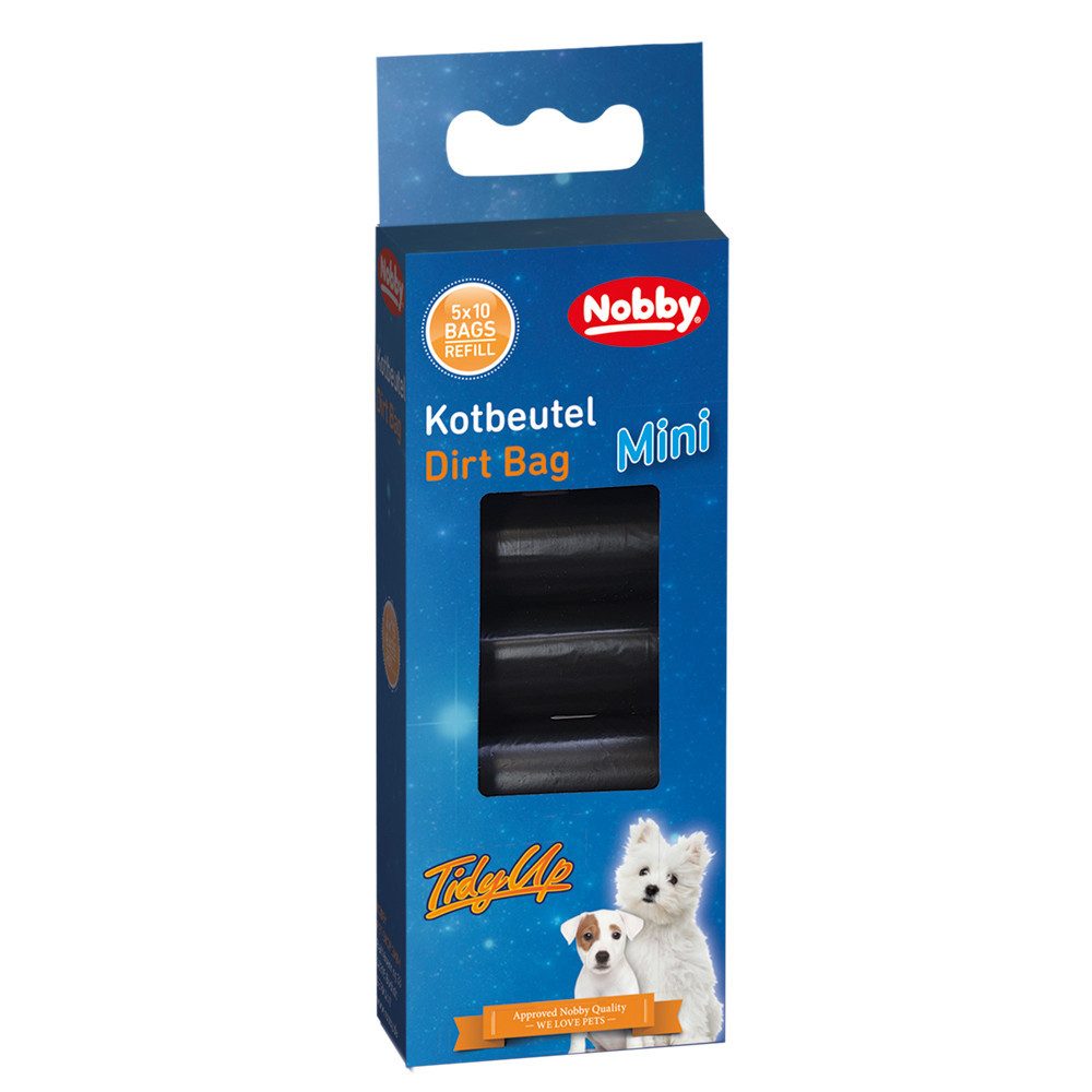 Hundehandtuch Nobby TidyUp Kotbeutel Mini schwarz 5 Rollen á 10