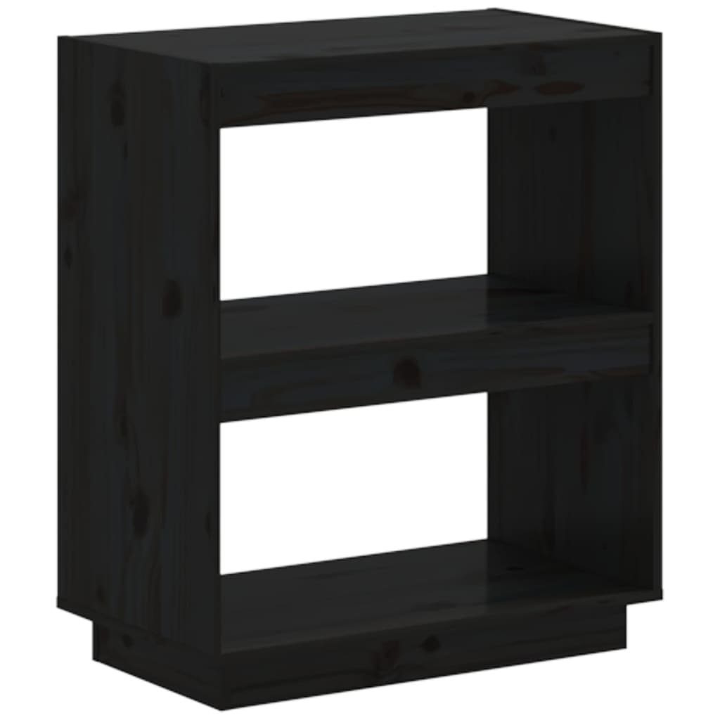 furnicato Bücherregal Schwarz 60x35x71 cm Massivholz günstig online kaufen