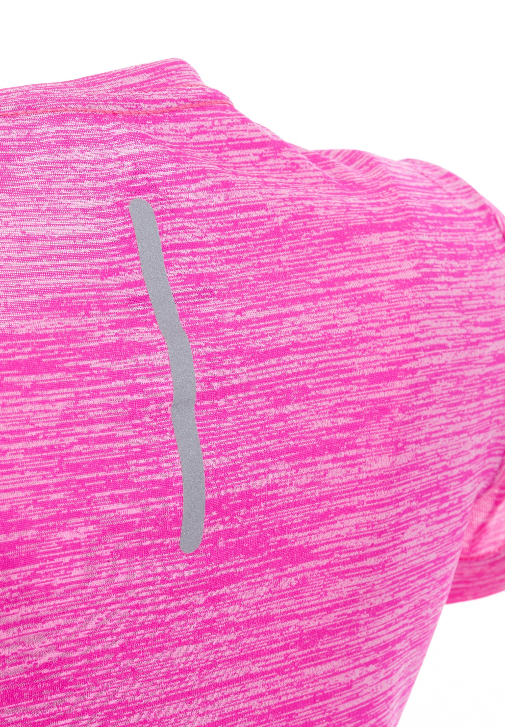 melierten im Design PEAK Funktionsshirt rosa sportive