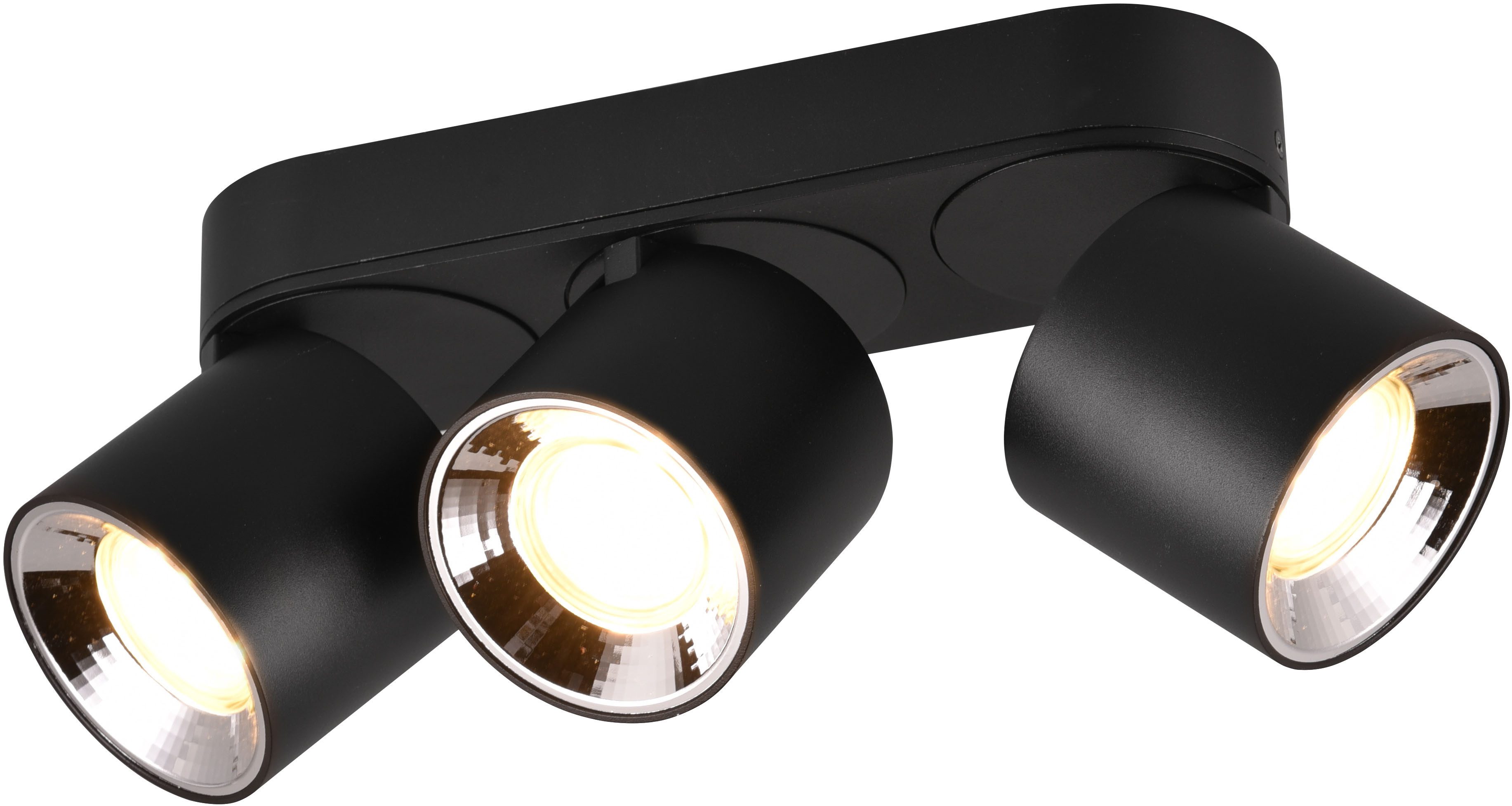 TRIO Leuchten Deckenleuchte GUAYANA, Deckenspot 3-flammig exkl 3x GU10 max 10W Spot verstellbar, Leuchtmittel wechselbar, warmweiß - kaltweiß, als Aufbauspot oder Einbauspot nutzbar Spot schwenkbar und drehbar