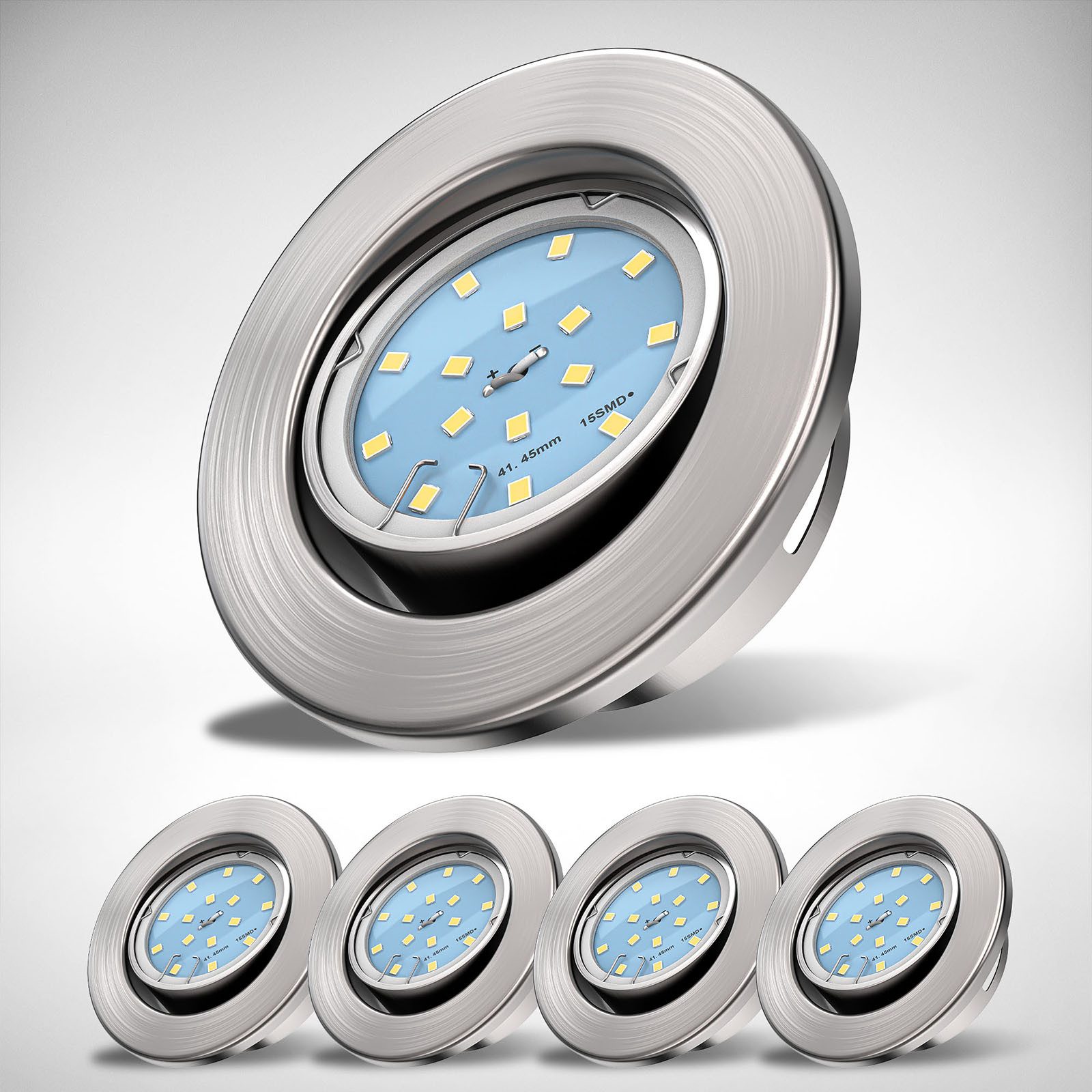 B.K.Licht LED Einbaustrahler 5er-10er Set Einbauleuchten decke flach schwen günstig online kaufen