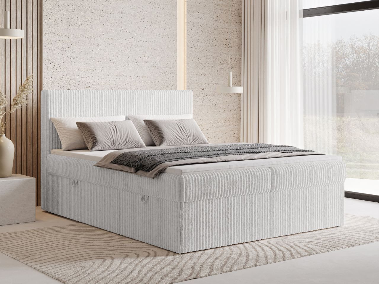 GrainGold Boxspringbett Brisa (Set, Boxspringbett, Bettkästen, Topper), mit zwei Bettkästen und Topper, Bonell-Matratze, Modern Stil