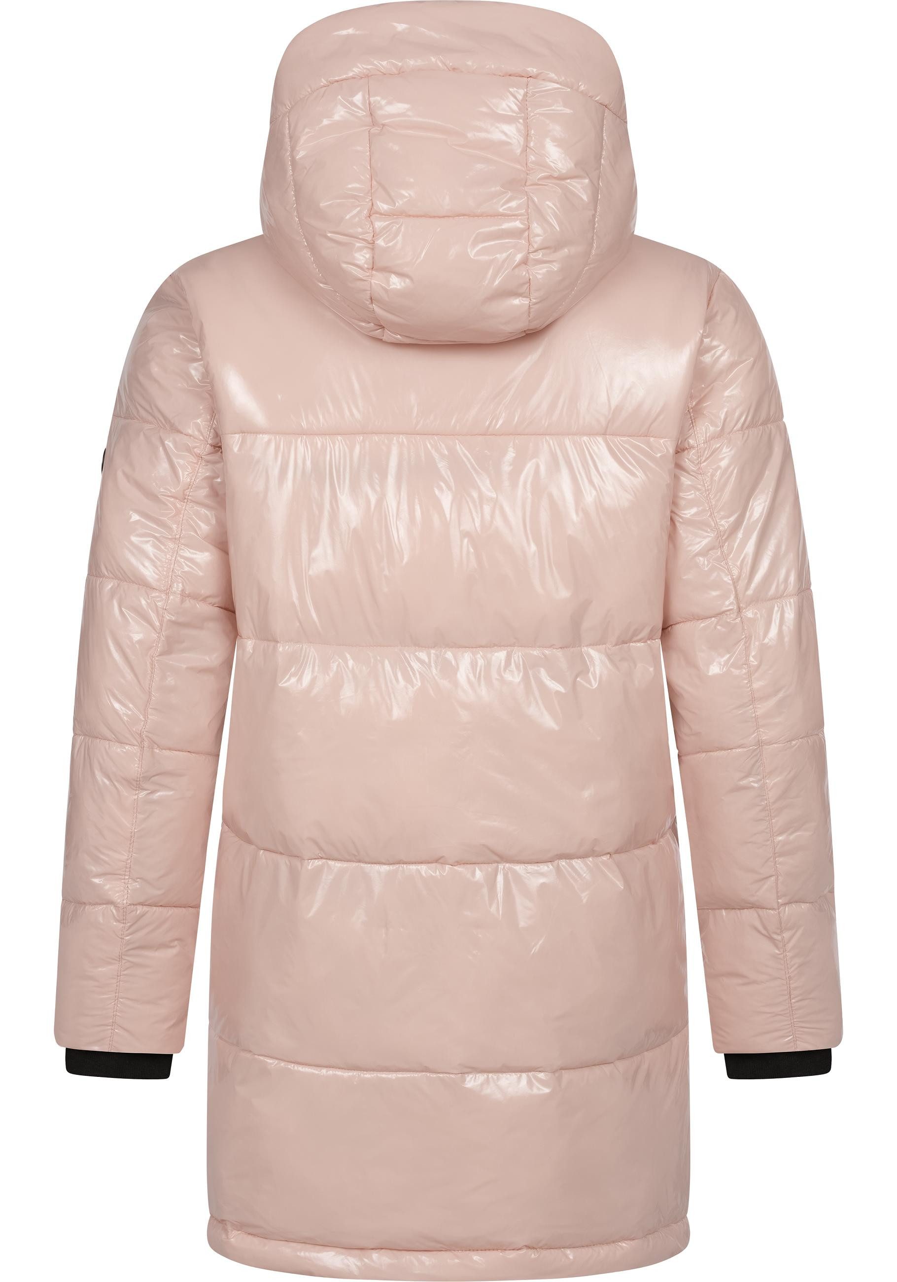 Ragwear Wintermantel Roobie Long super stylischer, gänzender Damen Steppmantel
