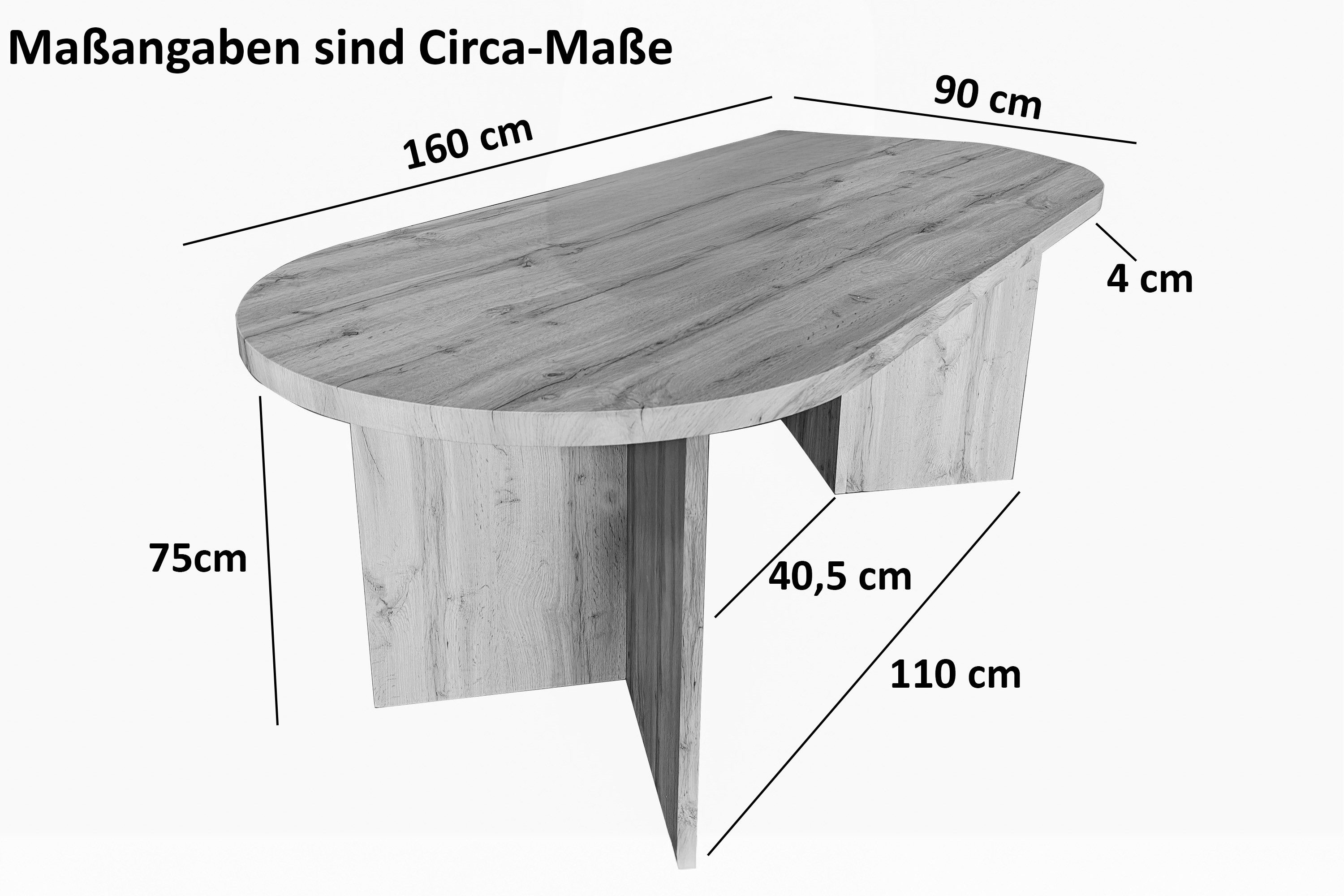 SAM® Esstisch Ova, ovale Tischplatte, V-Form, günstig online kaufen