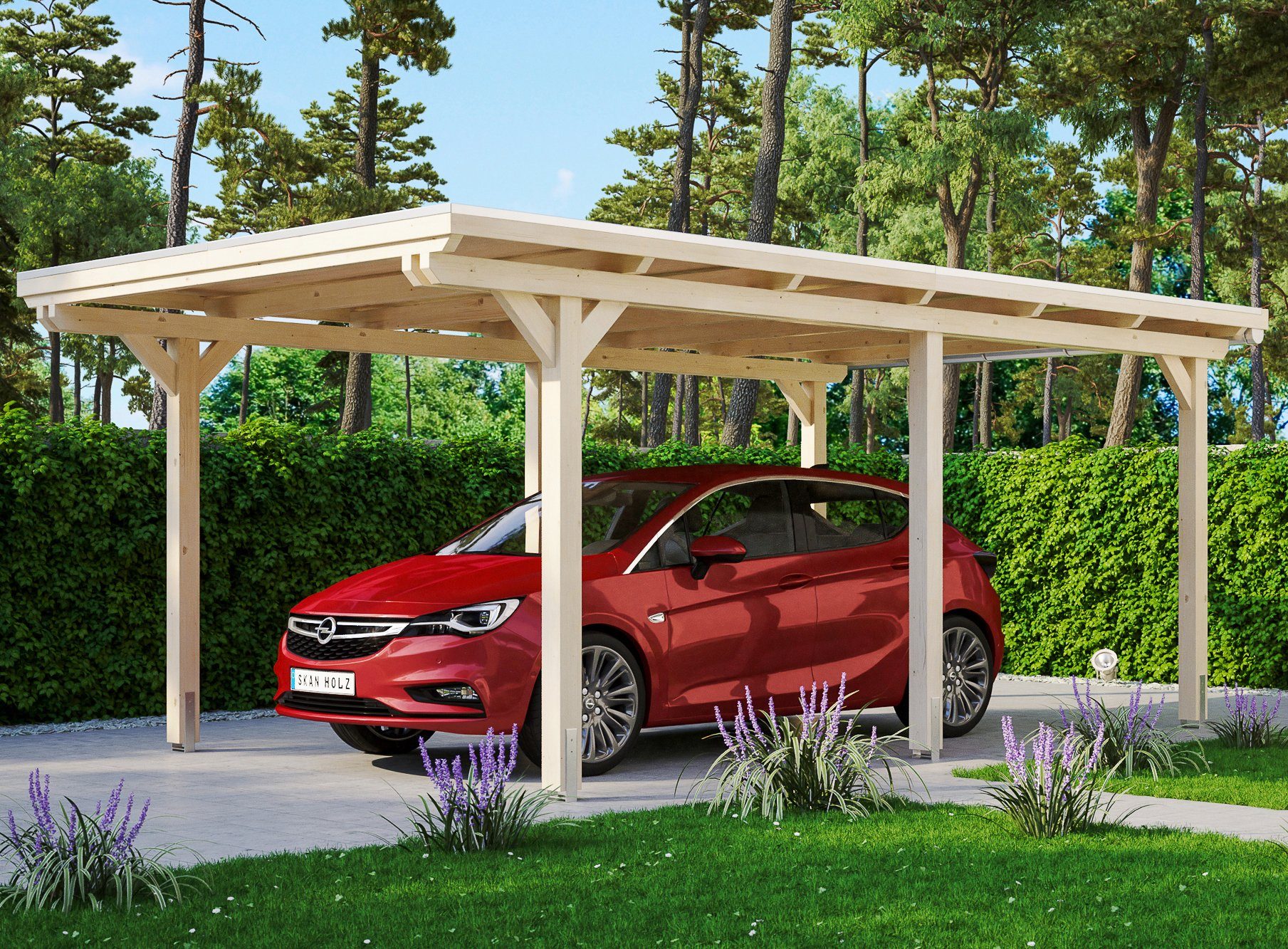 Einzelcarport BxT: 354x604 223 cm, Einfahrtshöhe Skanholz Emsland, cm