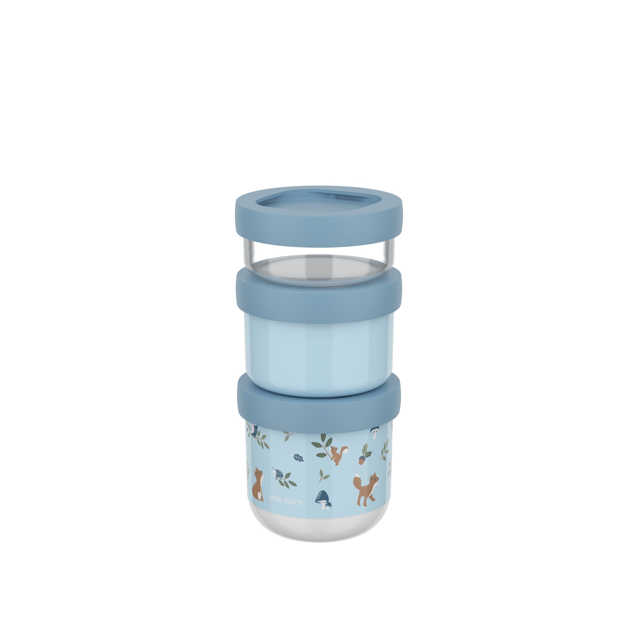 Mepal Kinderbesteck Mepal Mio 550 ml Snackbox stapelbar 3-teilig - Forest Friends