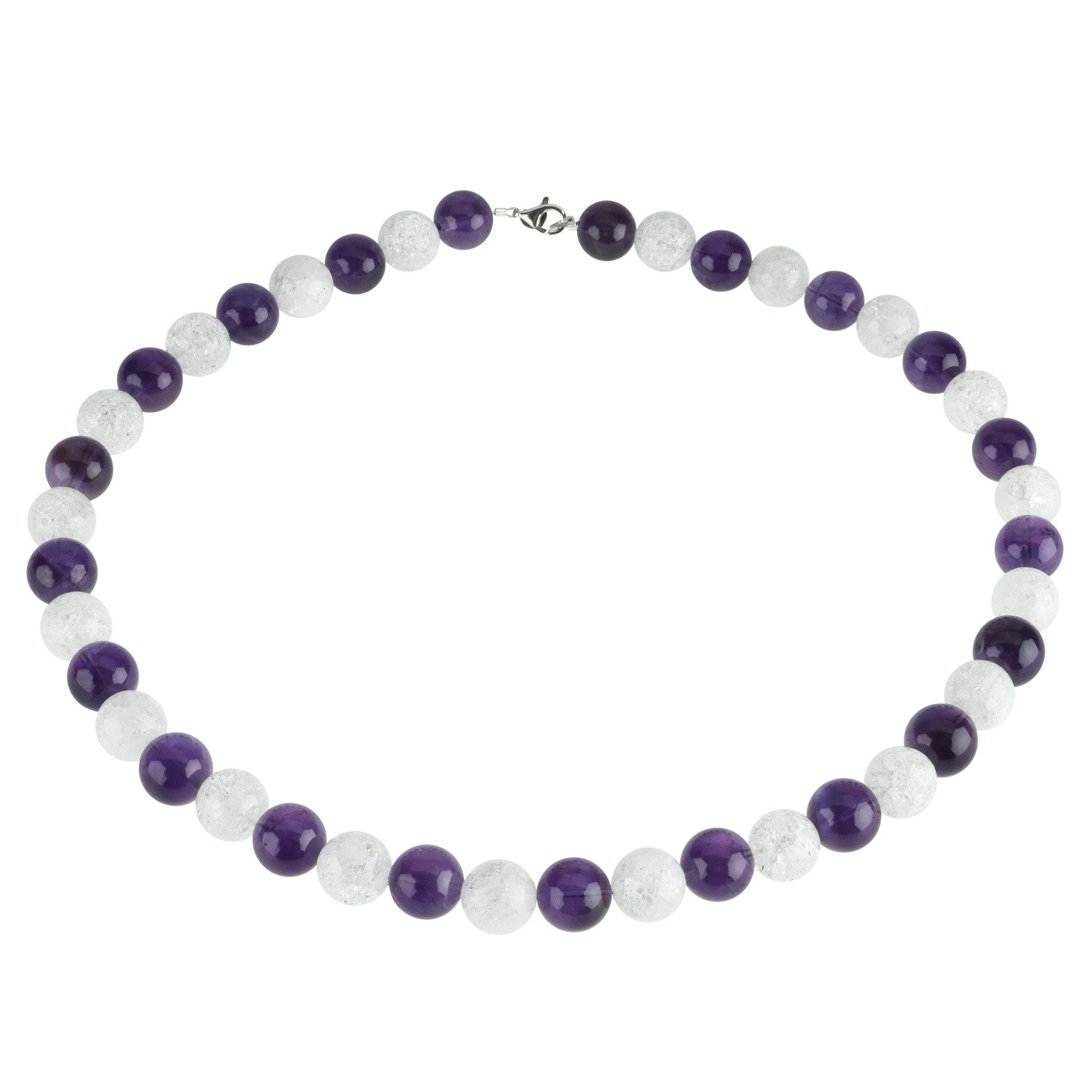 Schmuck Krone Collier Damen Kette aus Amethyst & Bergkristall, Silber 925 günstig online kaufen