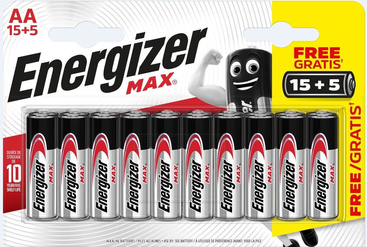Energizer Alkaline Max Batterie Mignon AA 1,5 V, Batterie