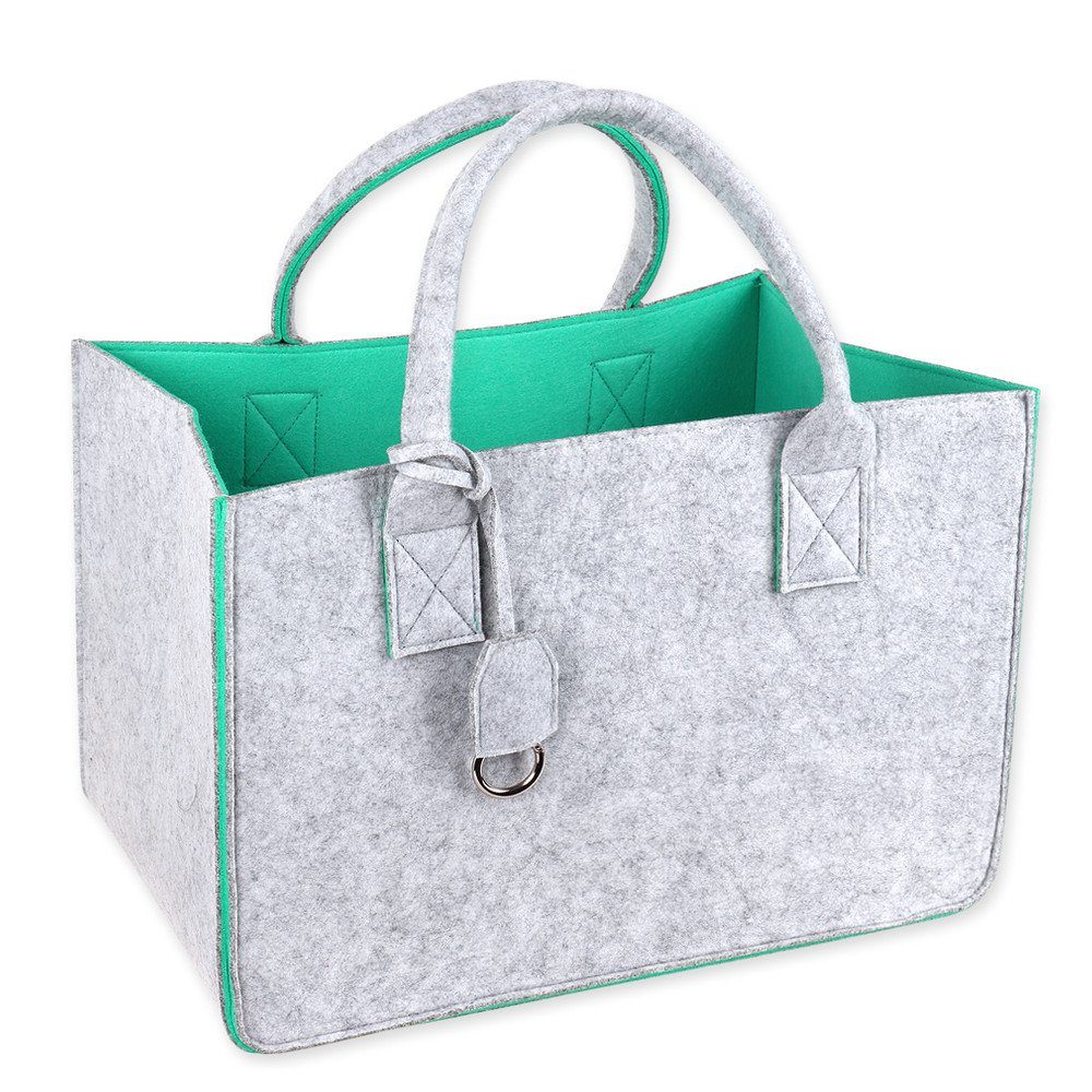 Aufbewahrungstasche Filz Schramm Kaminholztasche Einkaufstasche 7 Schramm® Filztasche mintgrün in Henkeltasche Farben Tasche Filztaschen 40x27x27cm