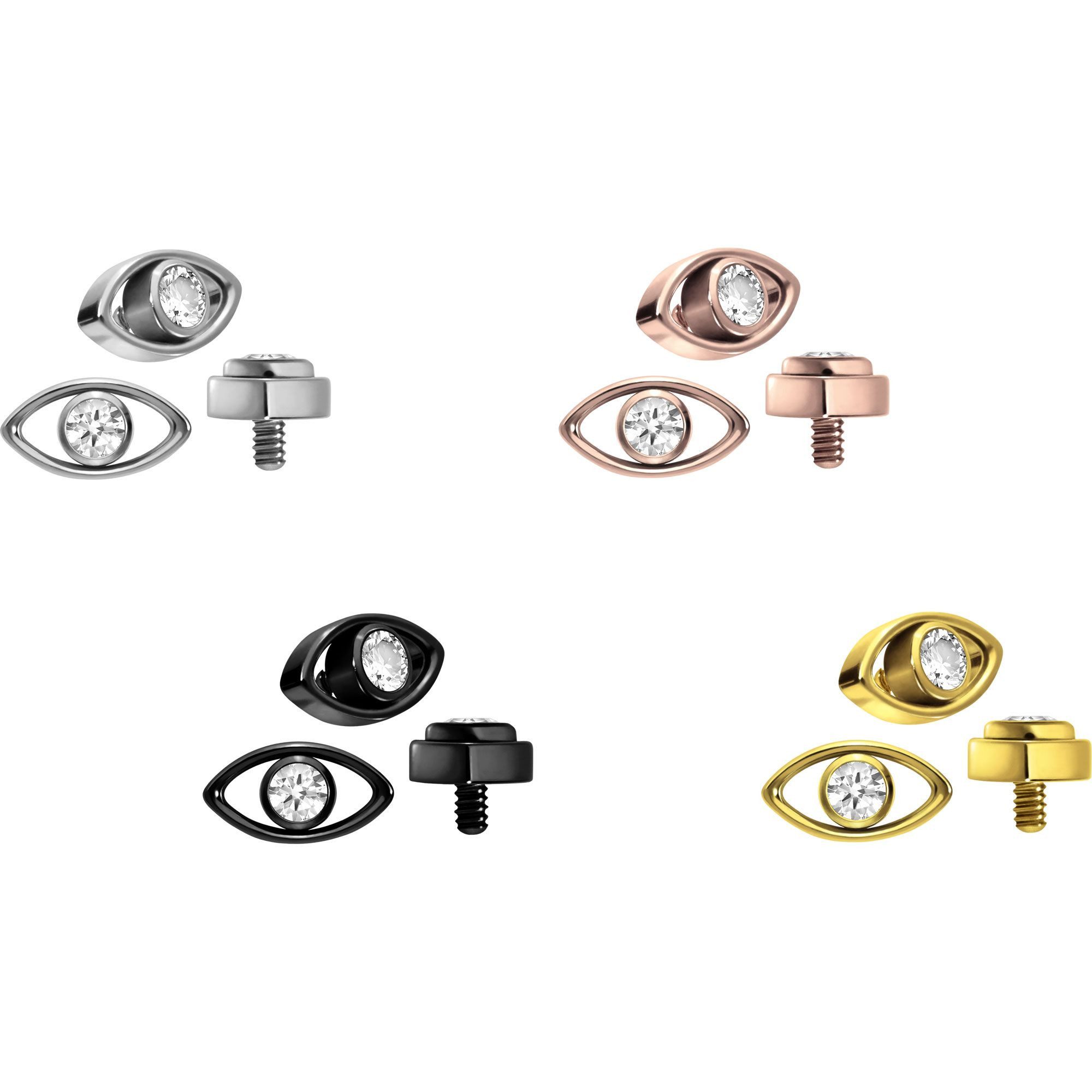PIERCINGLINE Piercing-Set Titan Schraubaufsatz mit Außengewinde AUGE + KRIS günstig online kaufen