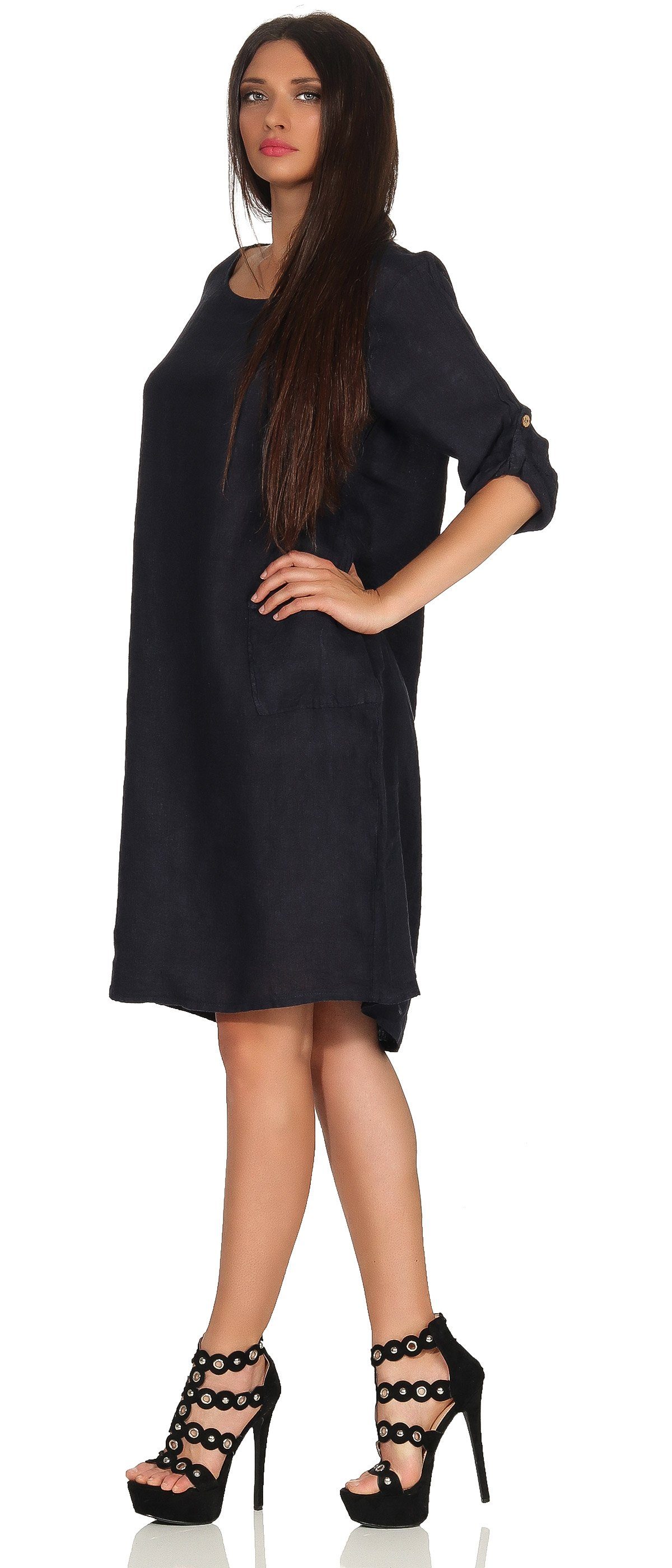 Mississhop Sommerkleid Leinenkleid Damenkleid 100% Leinen M.306
