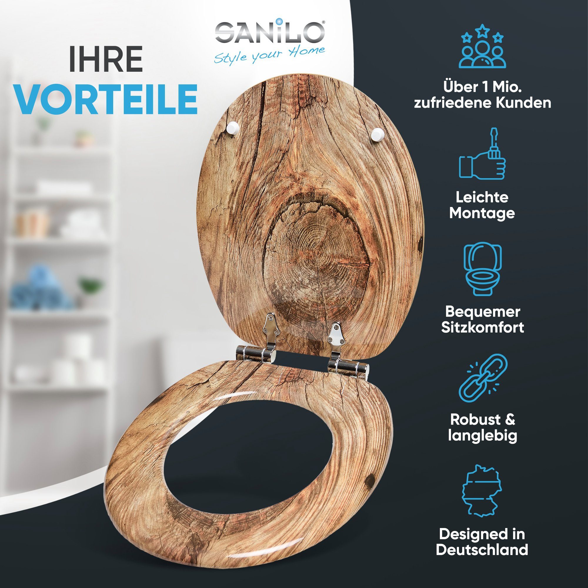 Sanilo WC-Sitz Rustikal, mit Absenkautomatik, hochwertig & modern, universe günstig online kaufen
