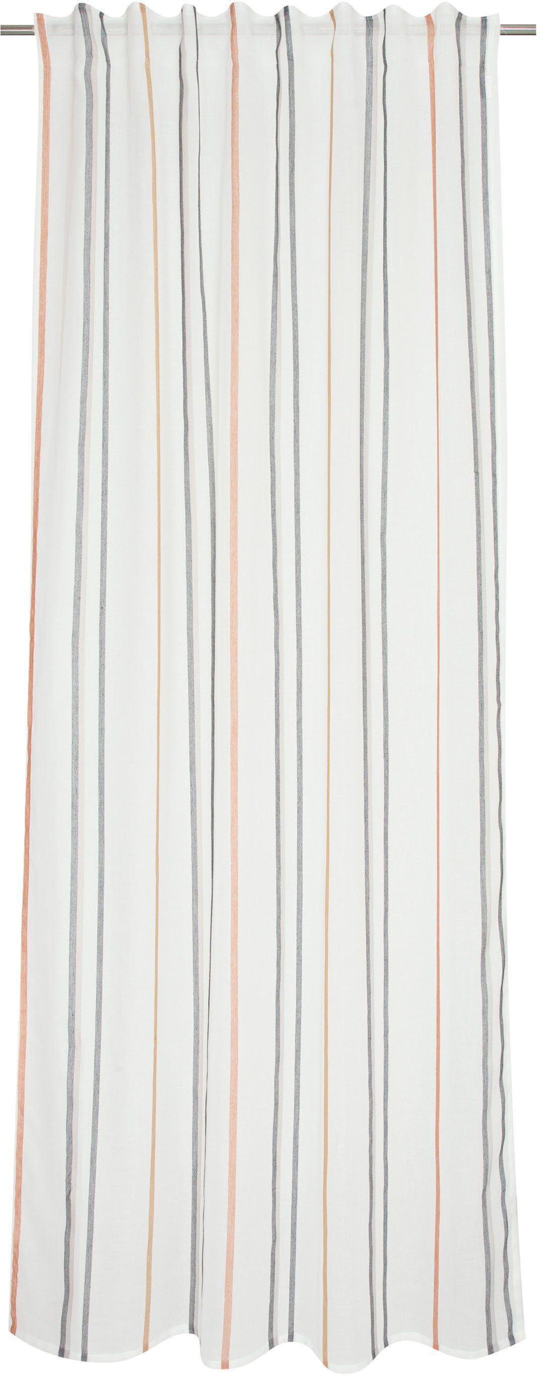 Vorhang Tommy, Esprit, Multifunktionsband (1 St), halbtransparent, Jacquard,  mit zeitlosem Längsstreifen, Stoff mit feiner, glatter Oberfläche