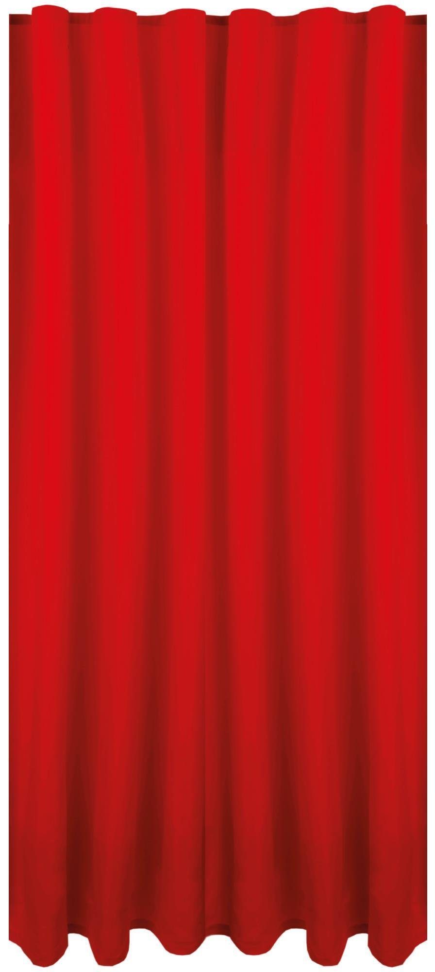 Vorhang, verfügbar St), (1 Gardine blickdicht, und Bestlivings, Farben Fertiggardine Größen in Kräuselband Kräuselband, Microfaser, mit Rot versch. Blickdichte
