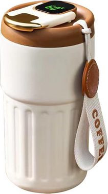 Coonoor Thermobecher Kaffeebecher to Go Digitalanzeige Thermosflaschen 450ml, 316 Edelstahl Travel, Thermobecher auslaufsicher mit Deckel für Kaffee-to-go Becher