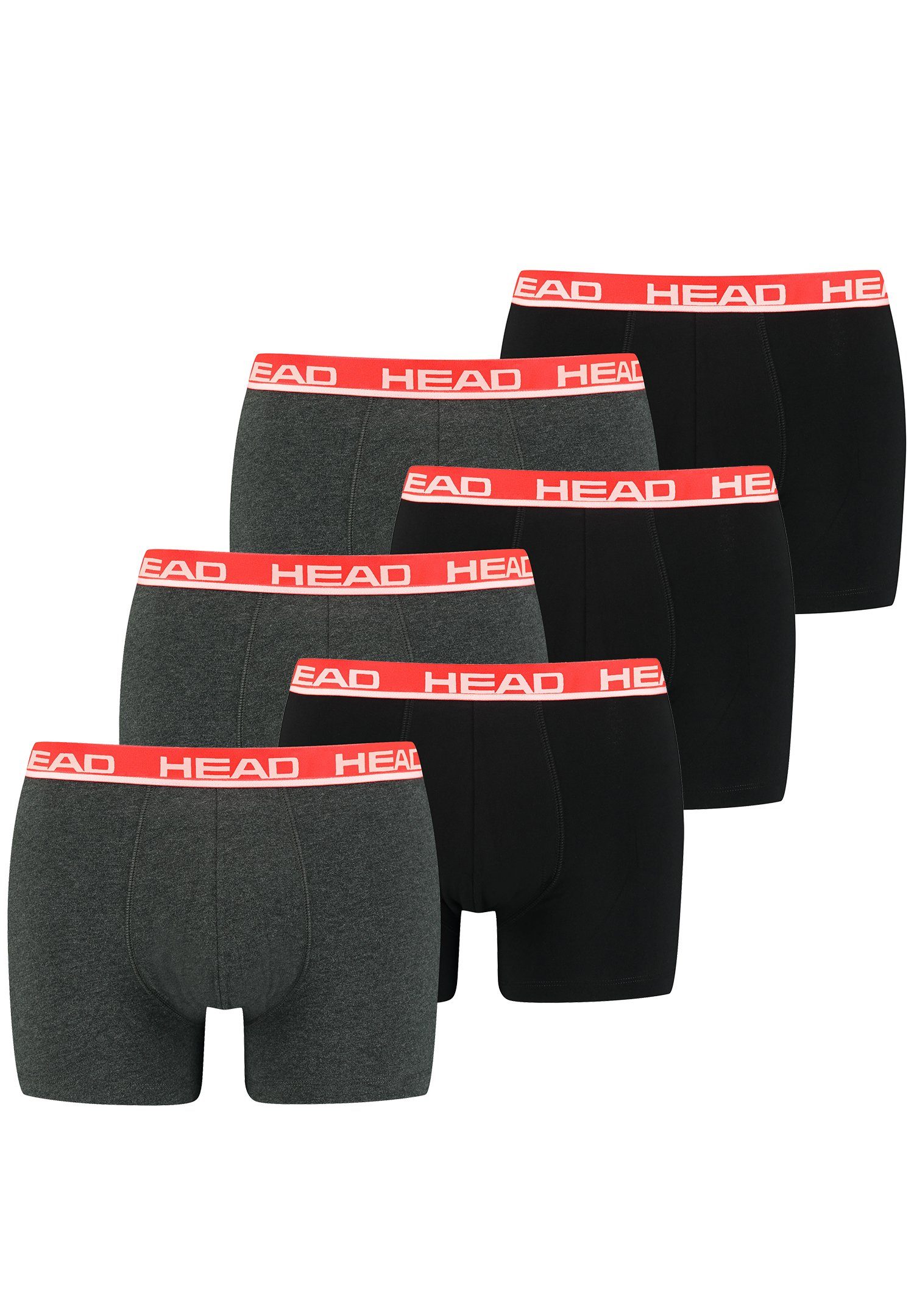 Head Boxershorts Head Basic Boxer 6P (Spar-Set, 6-St., 6er-Pack) 011 - Grey / Red