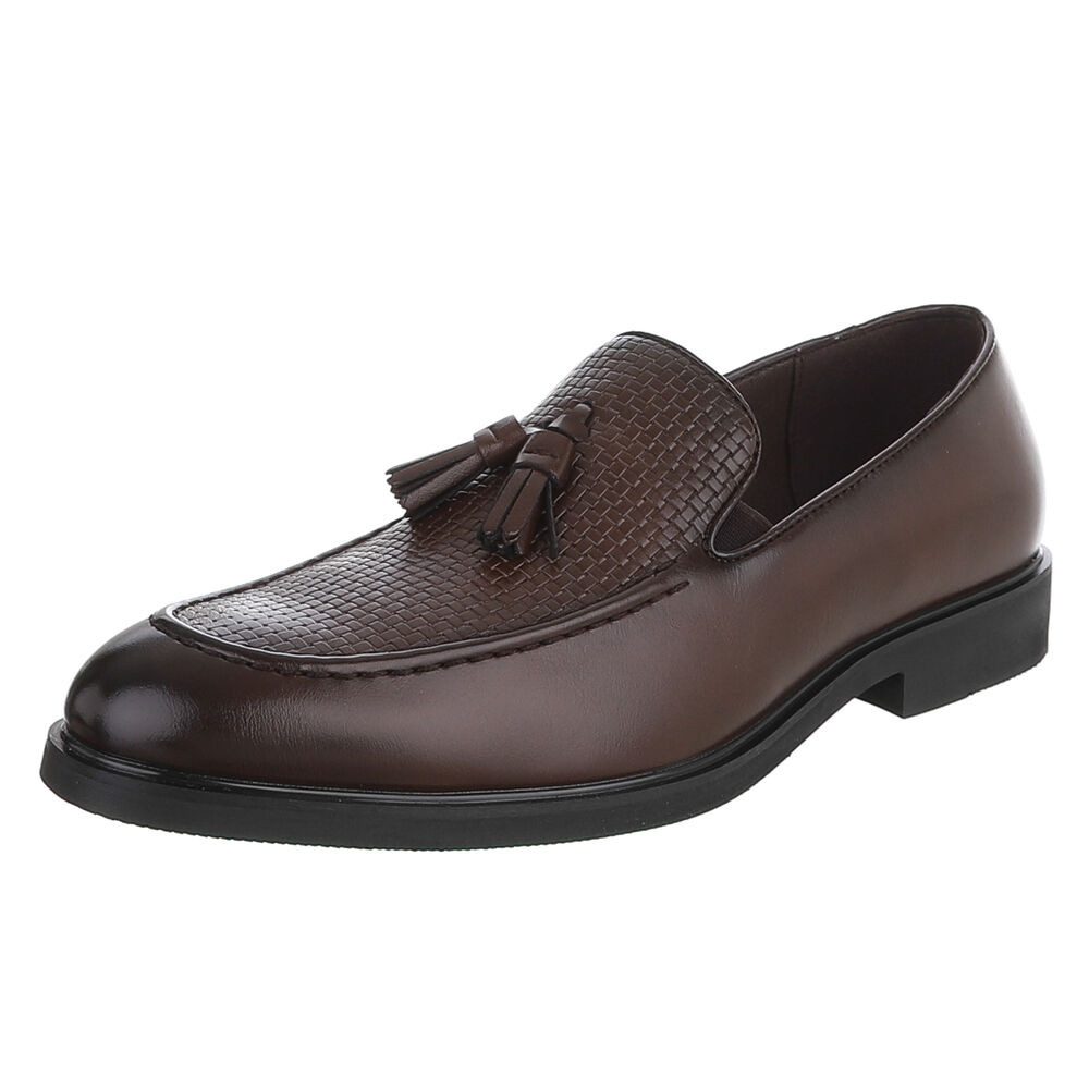 Coolwalk Herren Slipper mit Quaste und Strukturdesign Slipper (91977183) Blockabsatz Slipper in Braun
