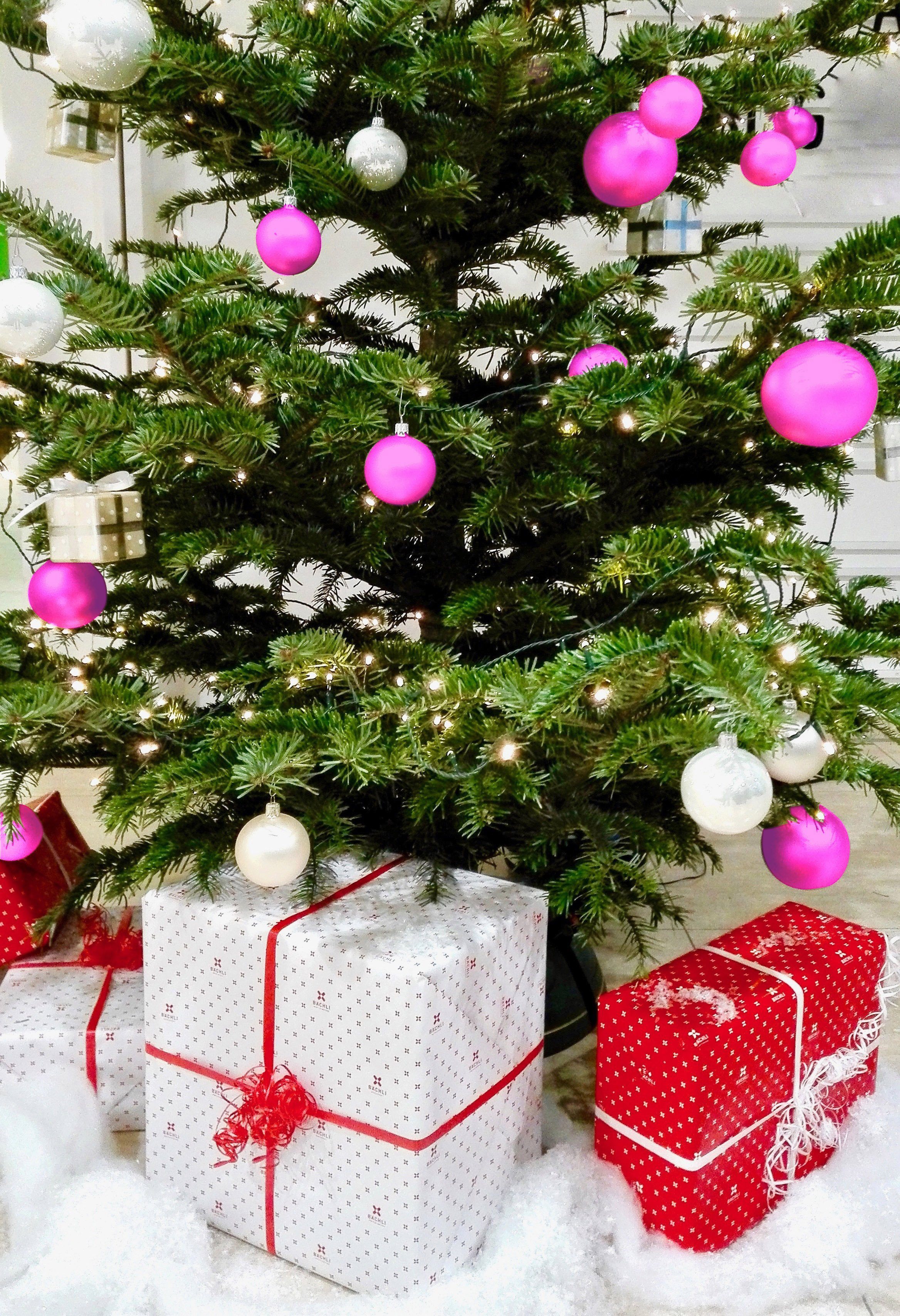 (30 Teile Kunststoff Zierschmuck Set Christbaumkugeln Spetebo Weihnachtsbaumkugel Baumschmuck Christbaumschmuck fuchsia pink Weihnachtskugeln 30 bruchsicher - St),