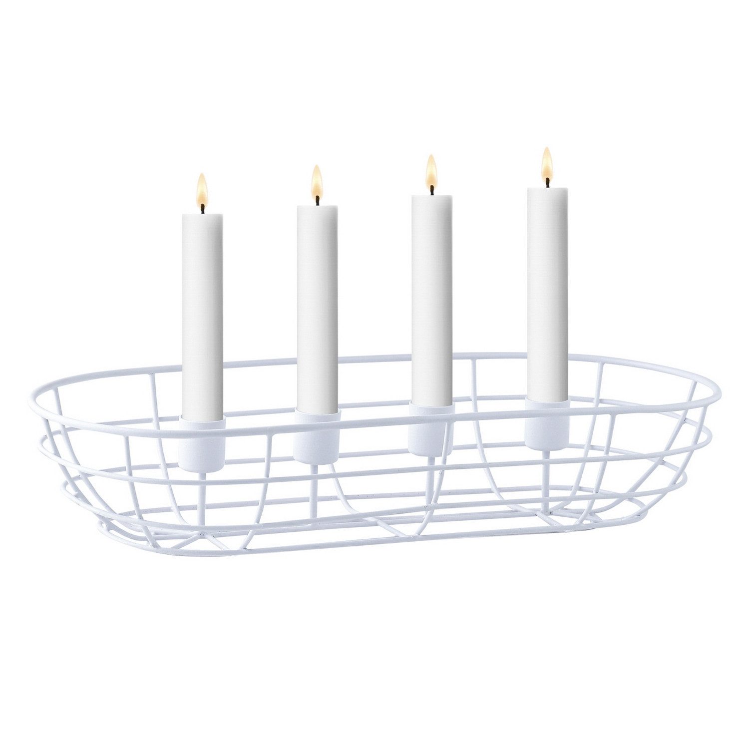 Marrakesch Orient & Mediterran Interior Adventskranz Moderner Adventskranz Beina handgefertigt aus Metall in Weiß 37 cm, Handarbeit