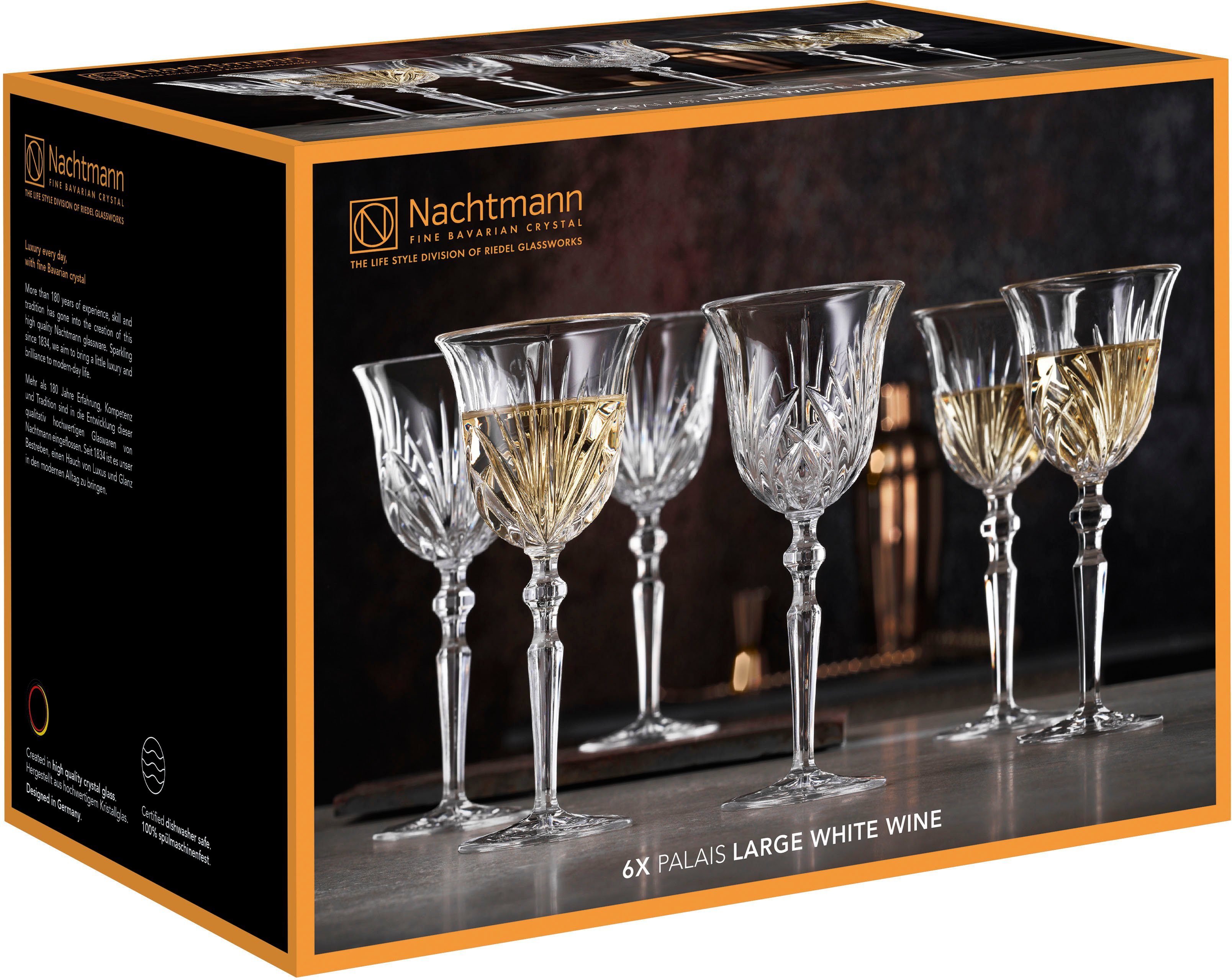 Nachtmann Weißweinglas Palais, 6-tlg., Kristallglas, 180 ml, 6-teilig