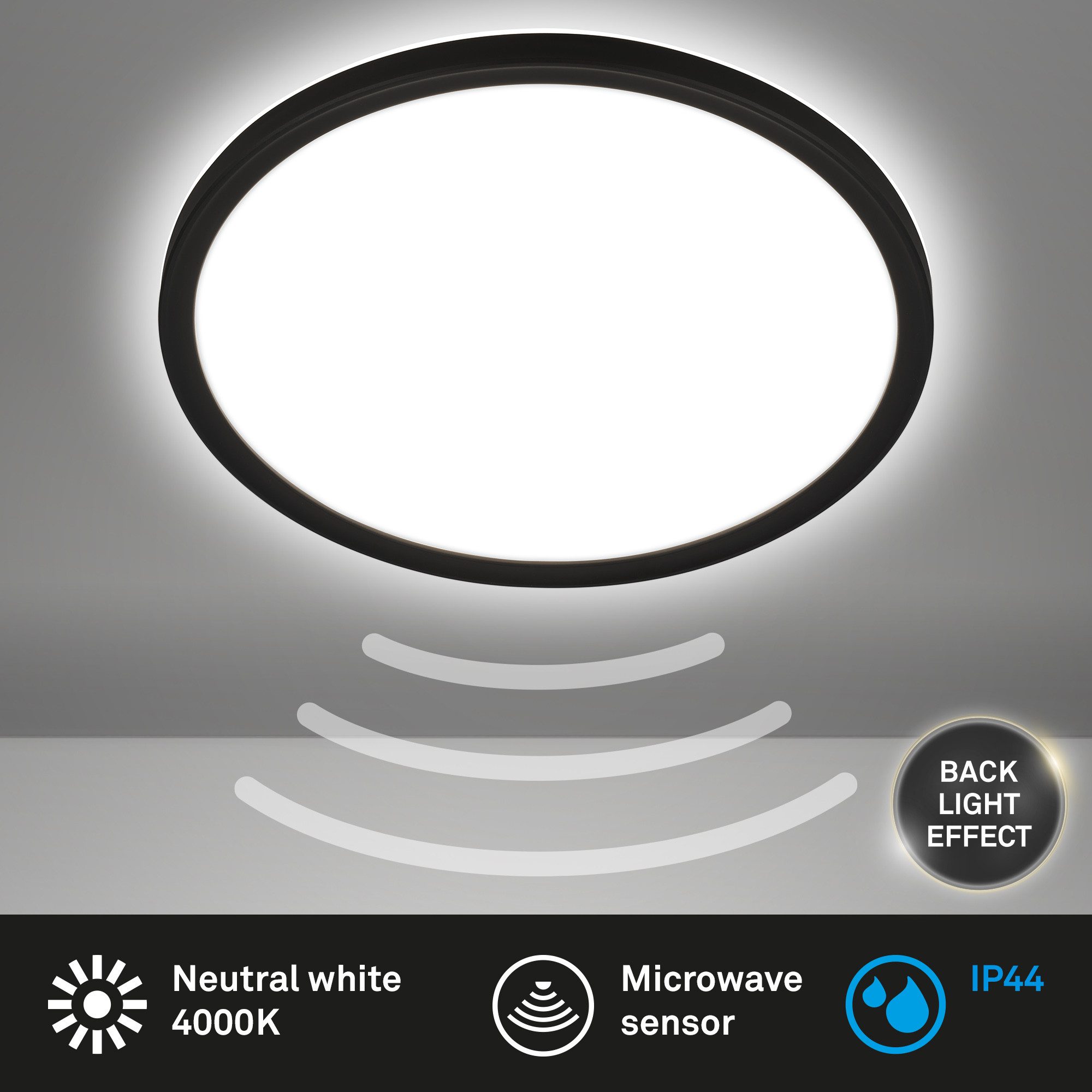 Briloner Leuchten Deckenleuchte LED Deckenlampe Badlampe Bewegungsmelder Badezimmer Keller Flur, LED fest integriert, 4000K, LED Badlampe versch. Modelle Weiß Badezimmer Keller Flur Küche
