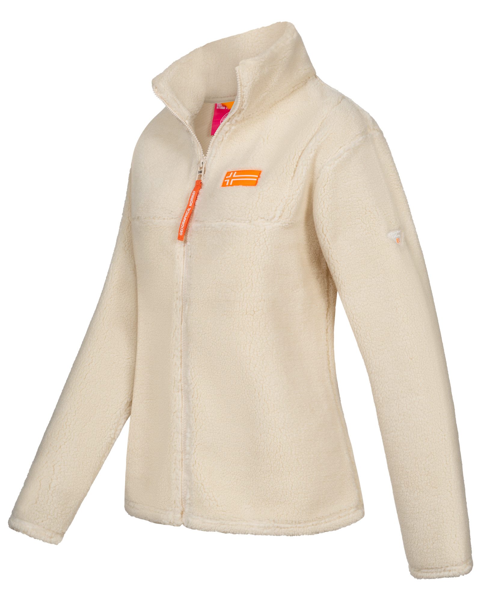Geographical Norway Fleecejacke Damen Teddy Fleece Jacke Herbst Winter Jacke Sweater Übergangsjacke
