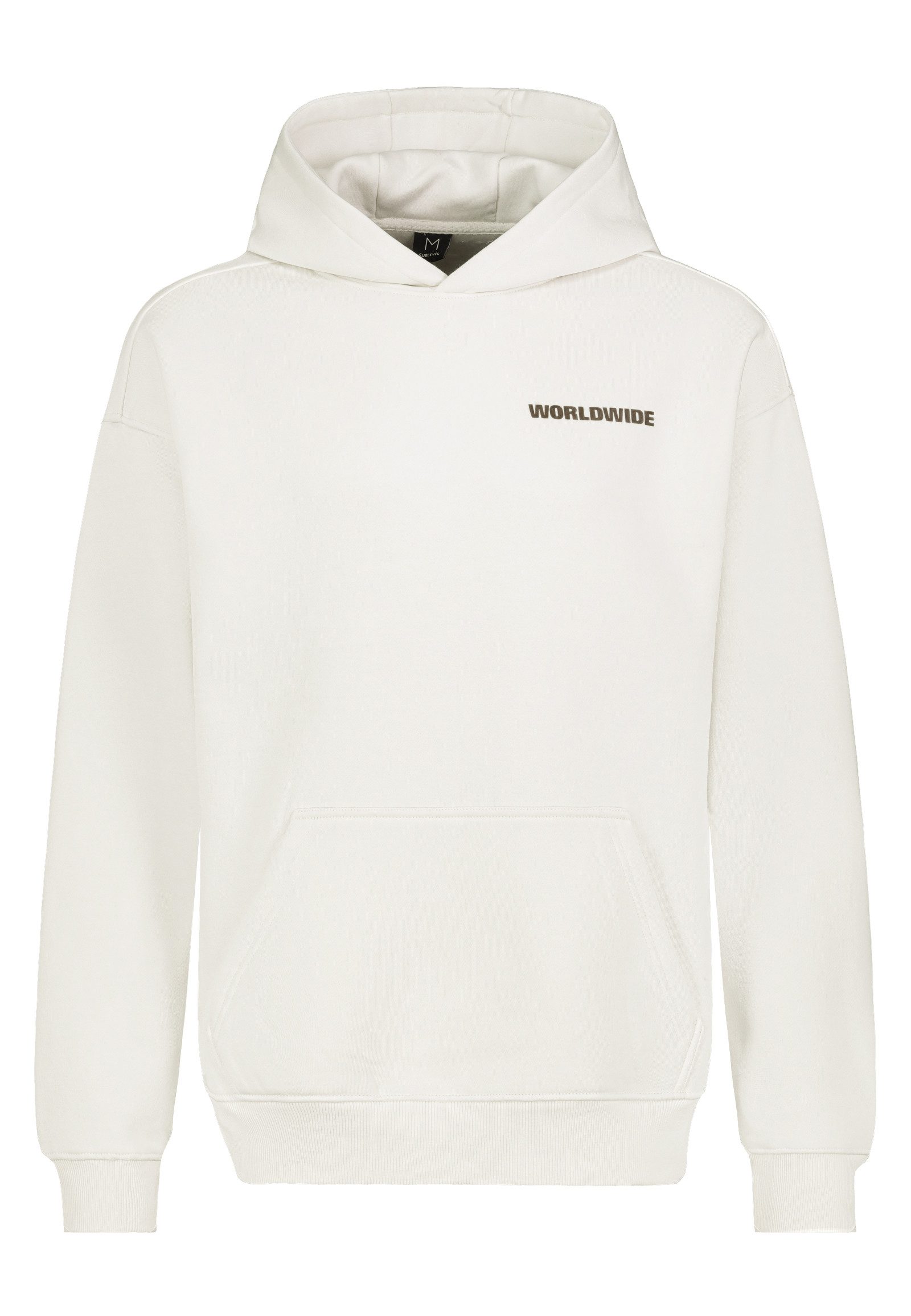 SUBLEVEL Hoodie mit Weltmotiv und Kängurutasche günstig online kaufen