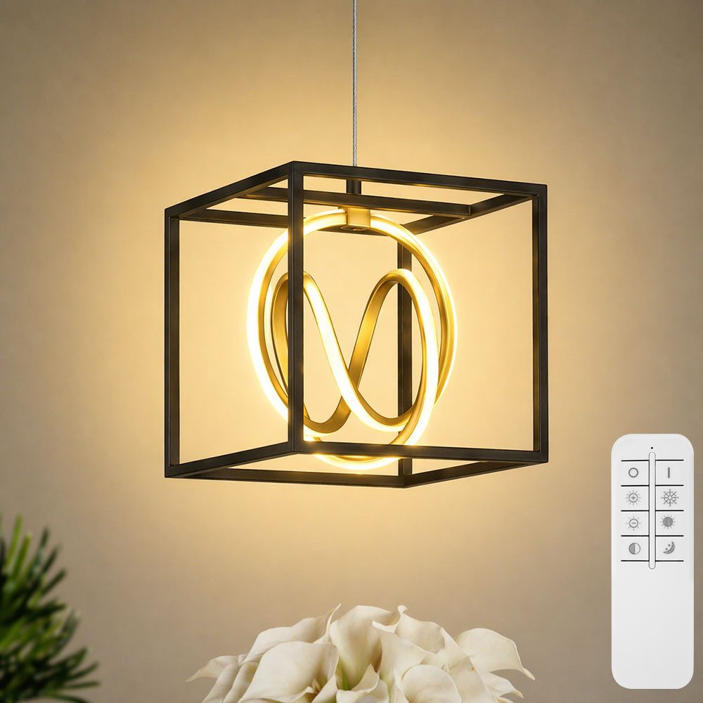 FISCHER & HONSEL LED-Hängeleuchte, LED-Leuchtmittel fest verbaut, Kaltweiß, Warmweiß, Neutralweiß, Tageslichtweiß, Farbwechsel, LED Pendellampe Hängelampe Wohnzimmerleuchte dimmbar Fernbedienung