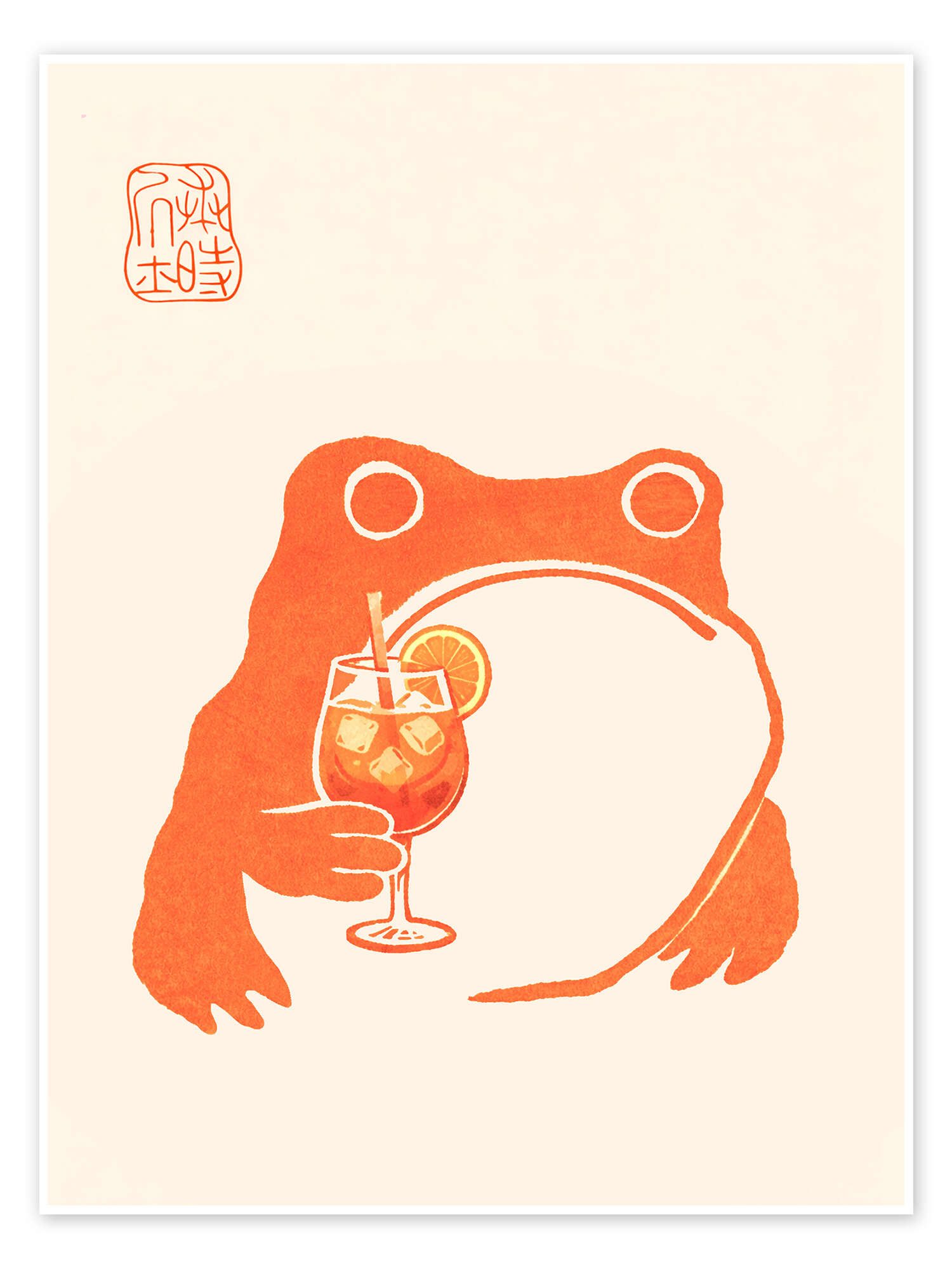Posterlounge Wandbild Meika Gafu - Aperol Frog, Matsumoto Hoji, erhältlich als Poster, Leinwandbild, Wandsticker oder Acrylglasbild