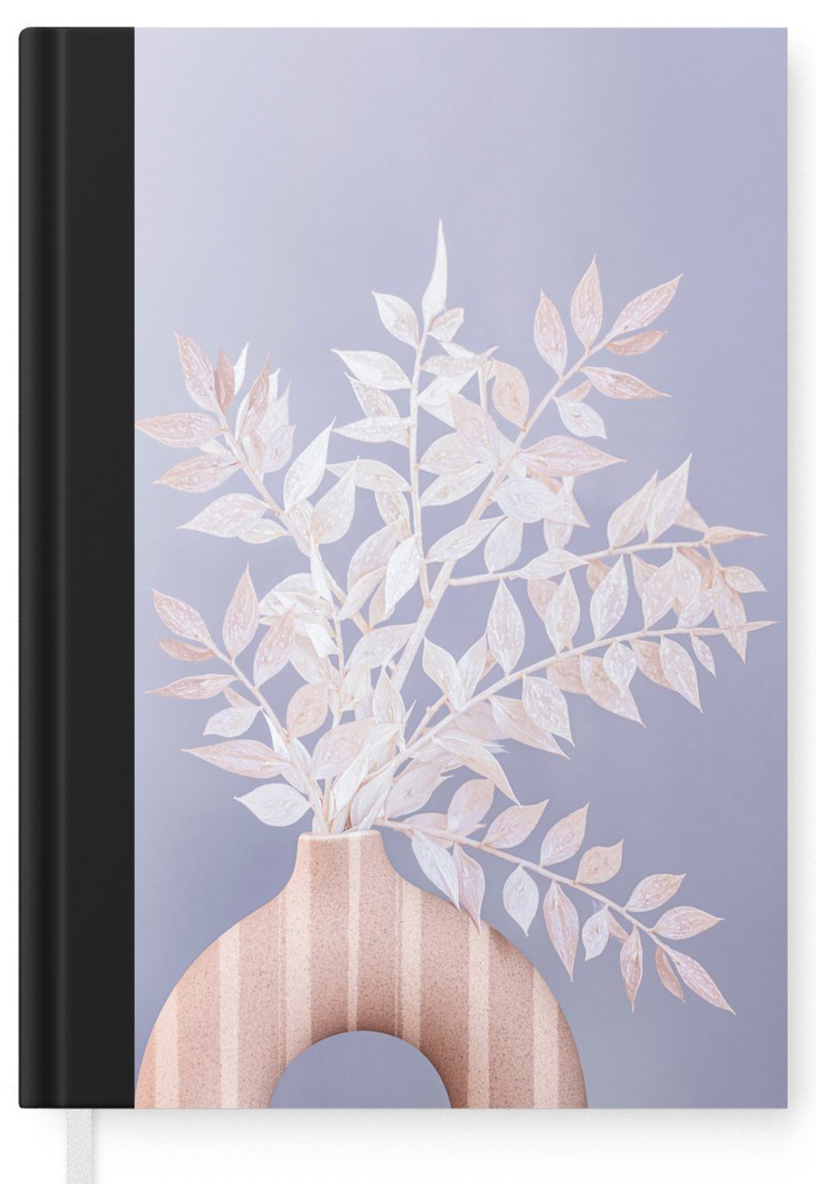 Pflanzen Haushaltsbuch - A5, Journal, - Weiß Seiten, 98 Vase - MuchoWow Lila, Tagebuch, Merkzettel, Notizbuch Notizheft,