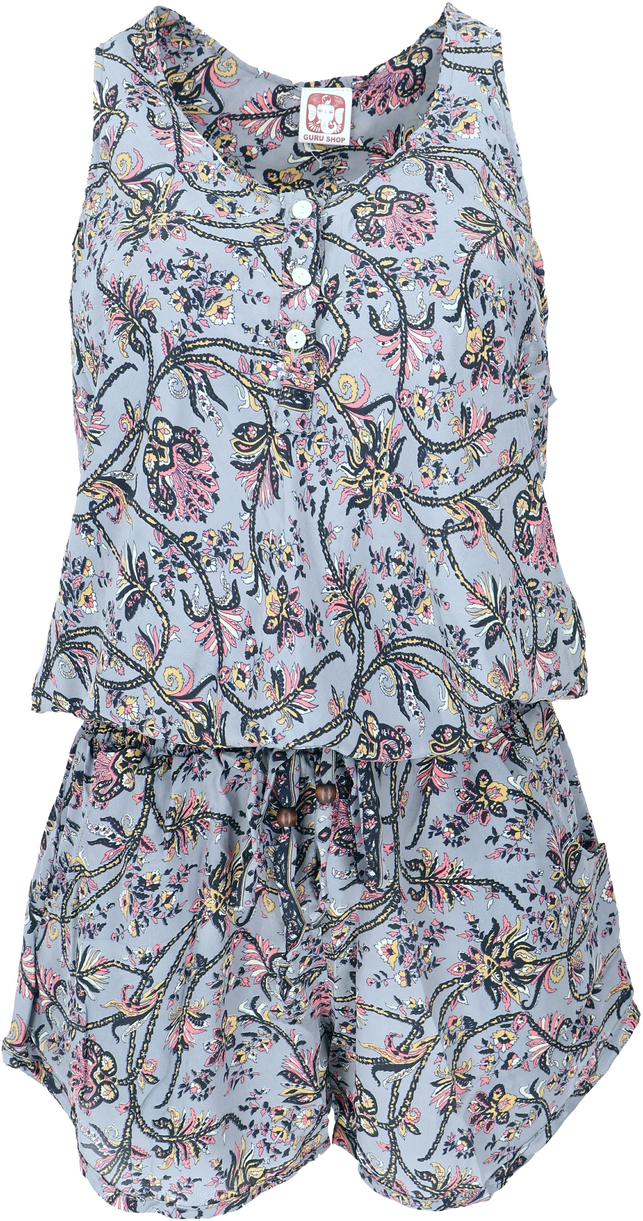 Guru-Shop Hose & Shorts Kurzer luftiger Overall im Hippiestyle,.. alternative Bekleidung