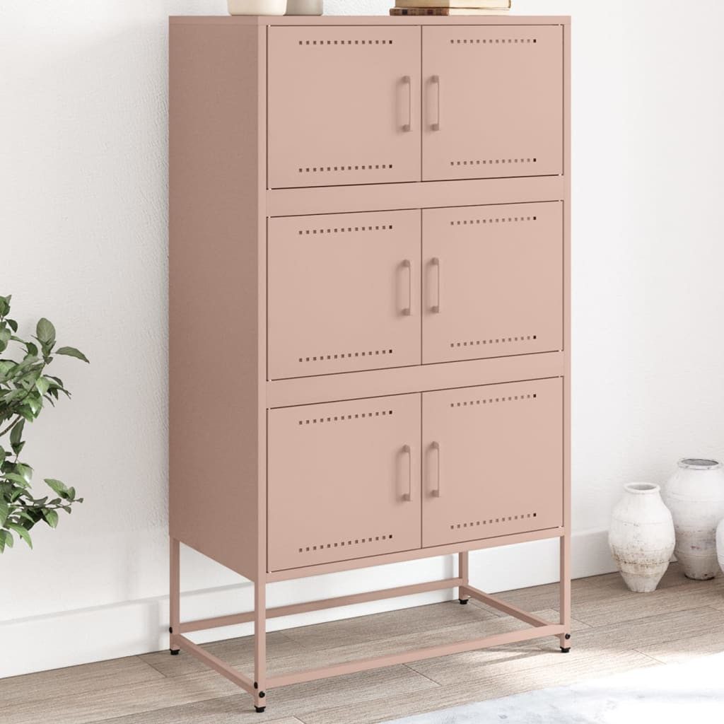 vidaXL Sideboard Sideboard Rosa 68,5x38,5x123,5 cm Stahl (1 St)