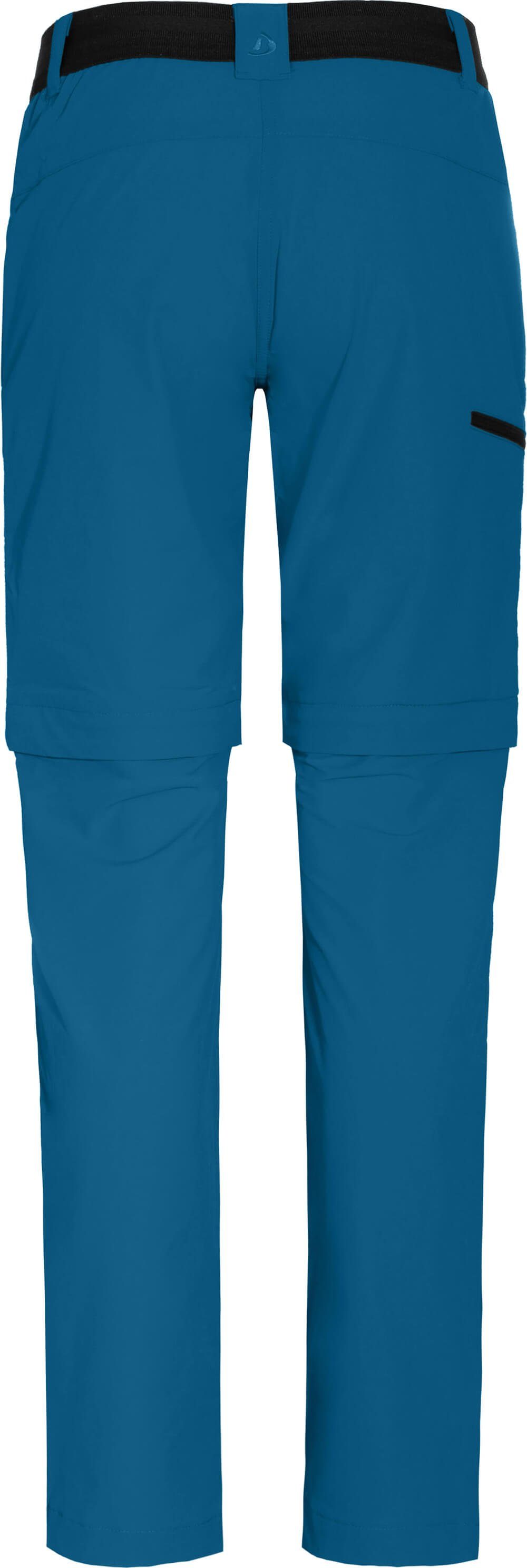 Bergson Zip-off-Hose VIDAA COMFORT Zipp-Off strapazierfähig, Wanderhose, blau Saphir Kurzgrößen, leicht, Damen
