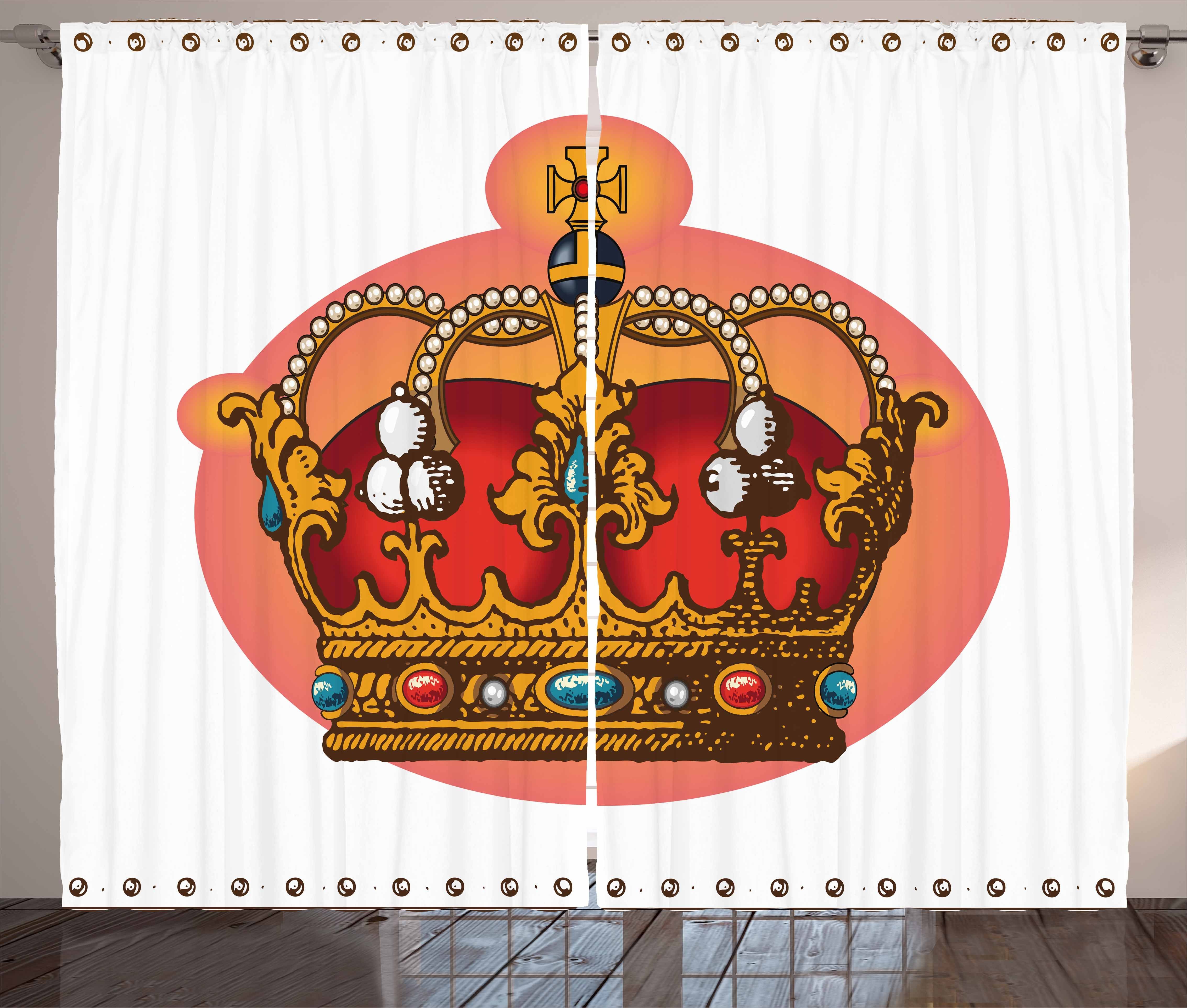 Gardine Schlafzimmer Kräuselband mit und Vorhang Haken, Abakuhaus, Barock Königin Schlaufen Coronet Crown