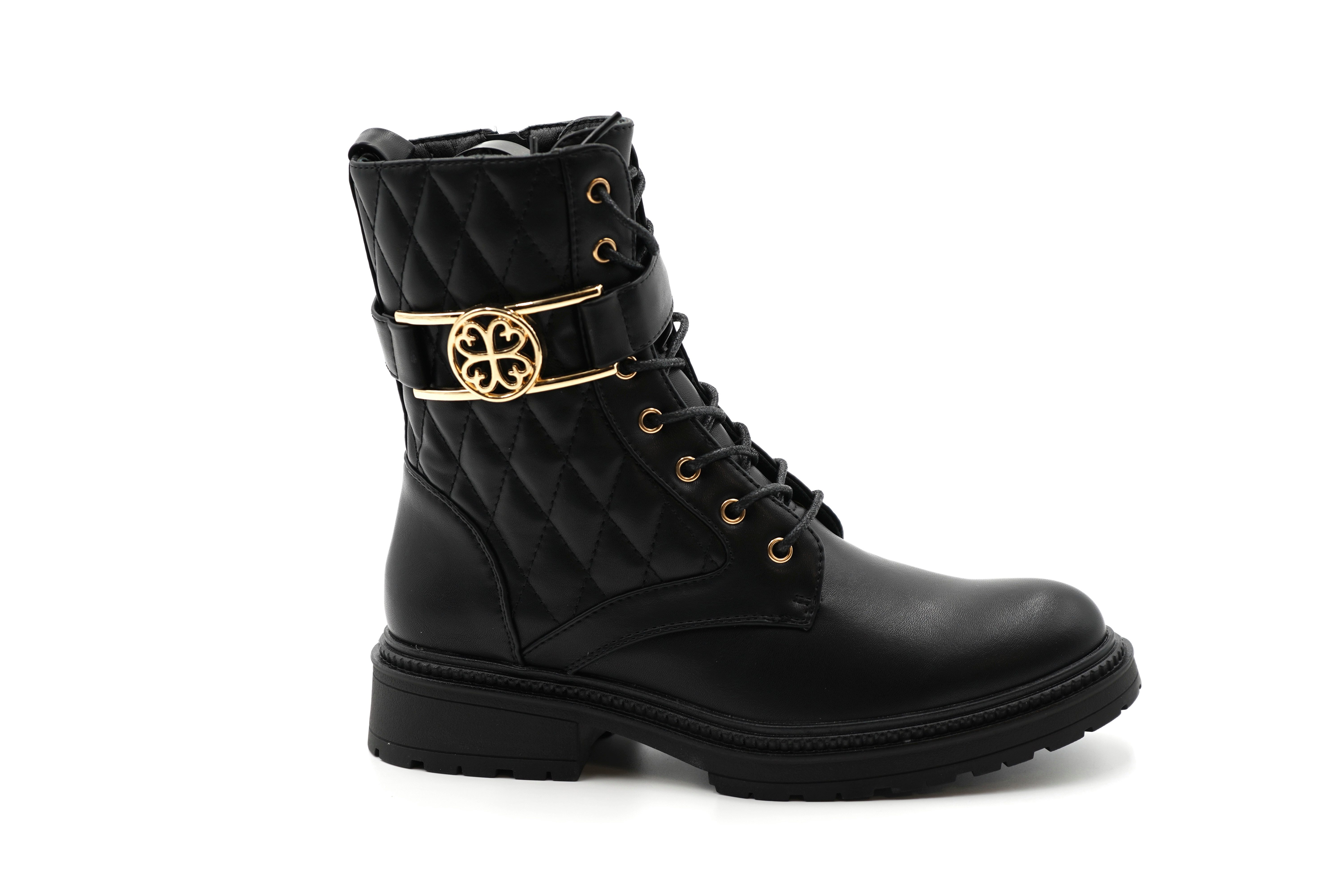 Sonderpostendiscount Damen Boots schwarz mit seitlichem Reißverschluss SU 767 Bootsschuh