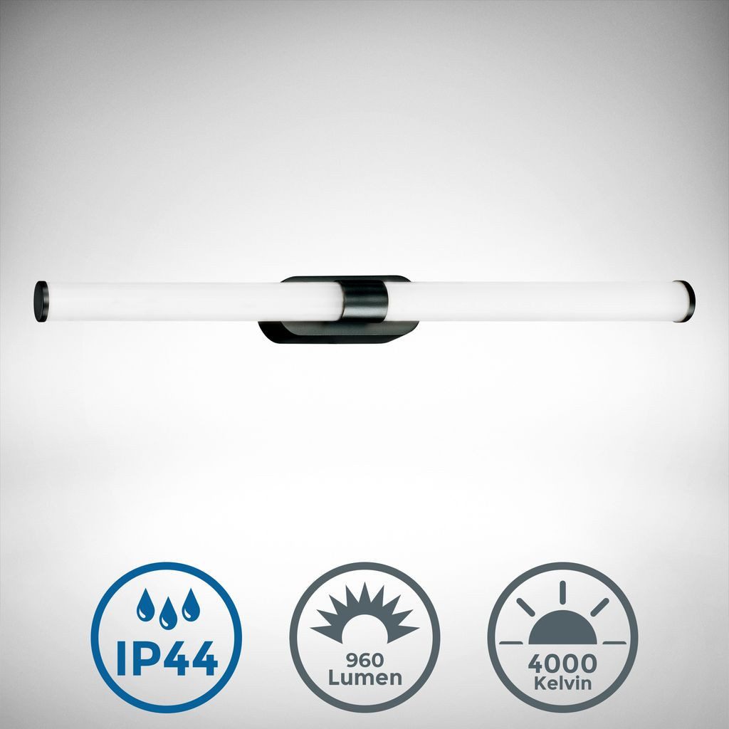 B.K.Licht Deckenleuchte Badleuchte LED Spiegelleuchte IP44 schwarz - BKL157 günstig online kaufen