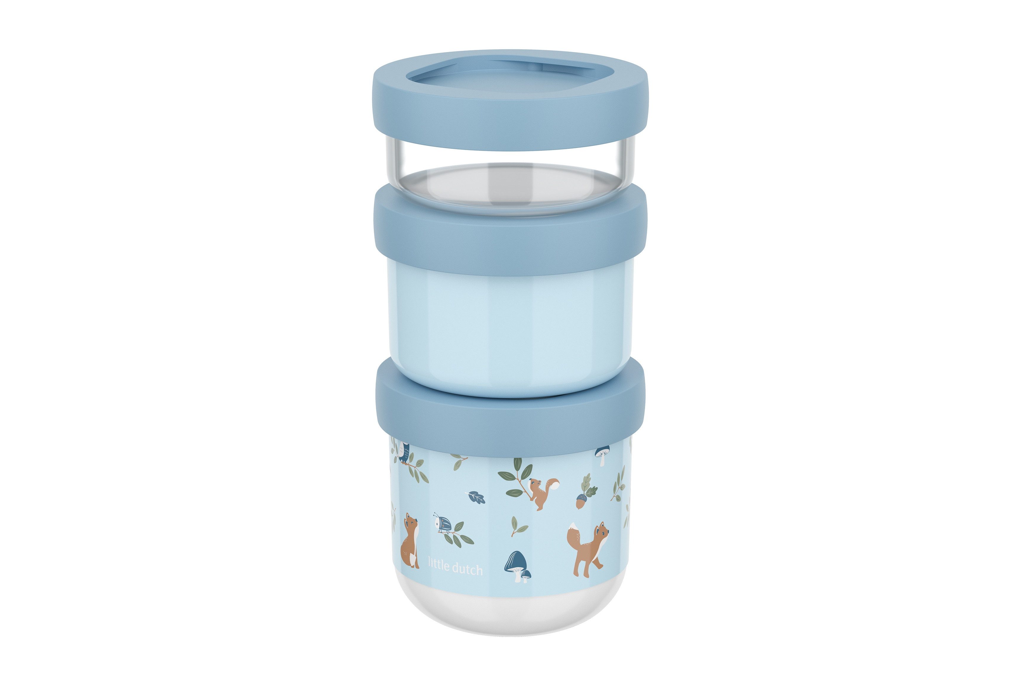 Mepal Kinderbesteck Mepal Mio 550 ml Snackbox stapelbar 3-teilig - Forest Friends