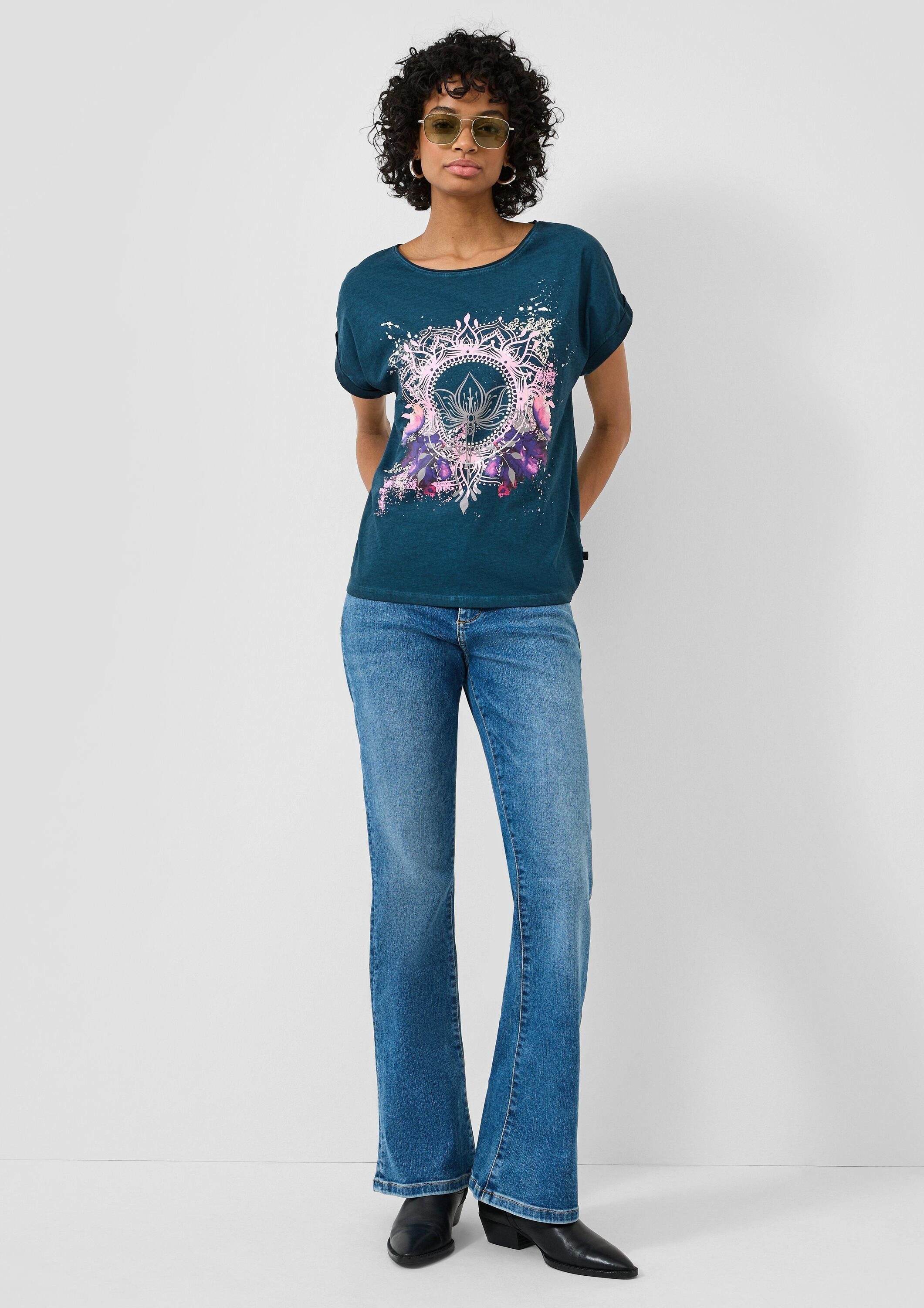 QS Kurzarmshirt T-Shirt Oversize-Shirt mit Frontprint – Bild 5 von 5