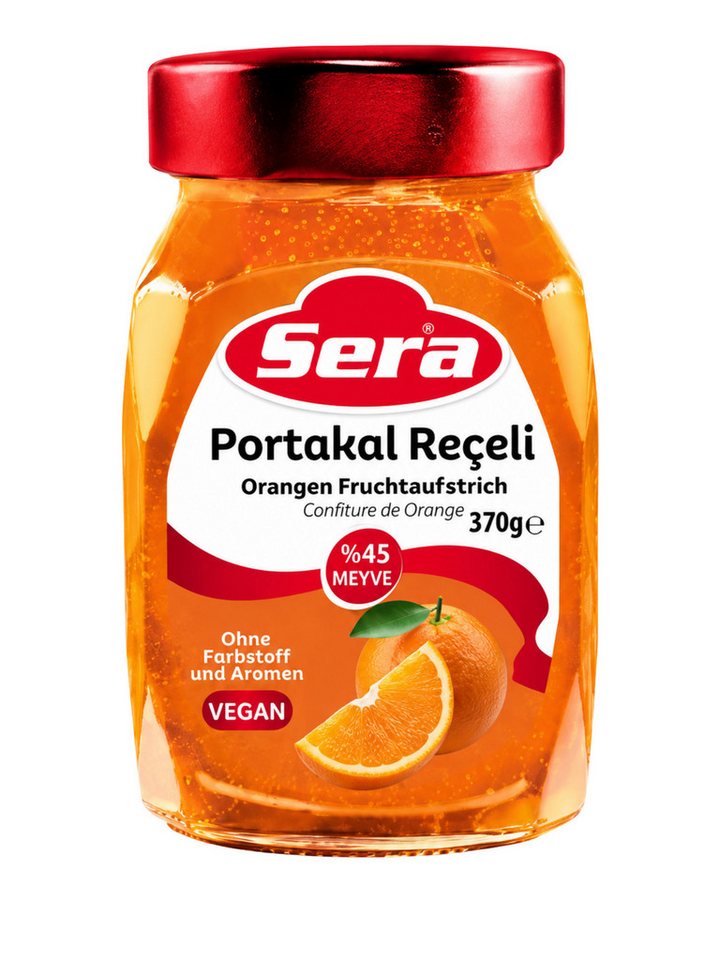 SERA FOOD Saucen Orangen-Konfitüre Extra 370 g – fruchtiger Brotaufstrich, 1 x 370 g, 1 St., 45 % Fruchtanteil, Premium Qualität