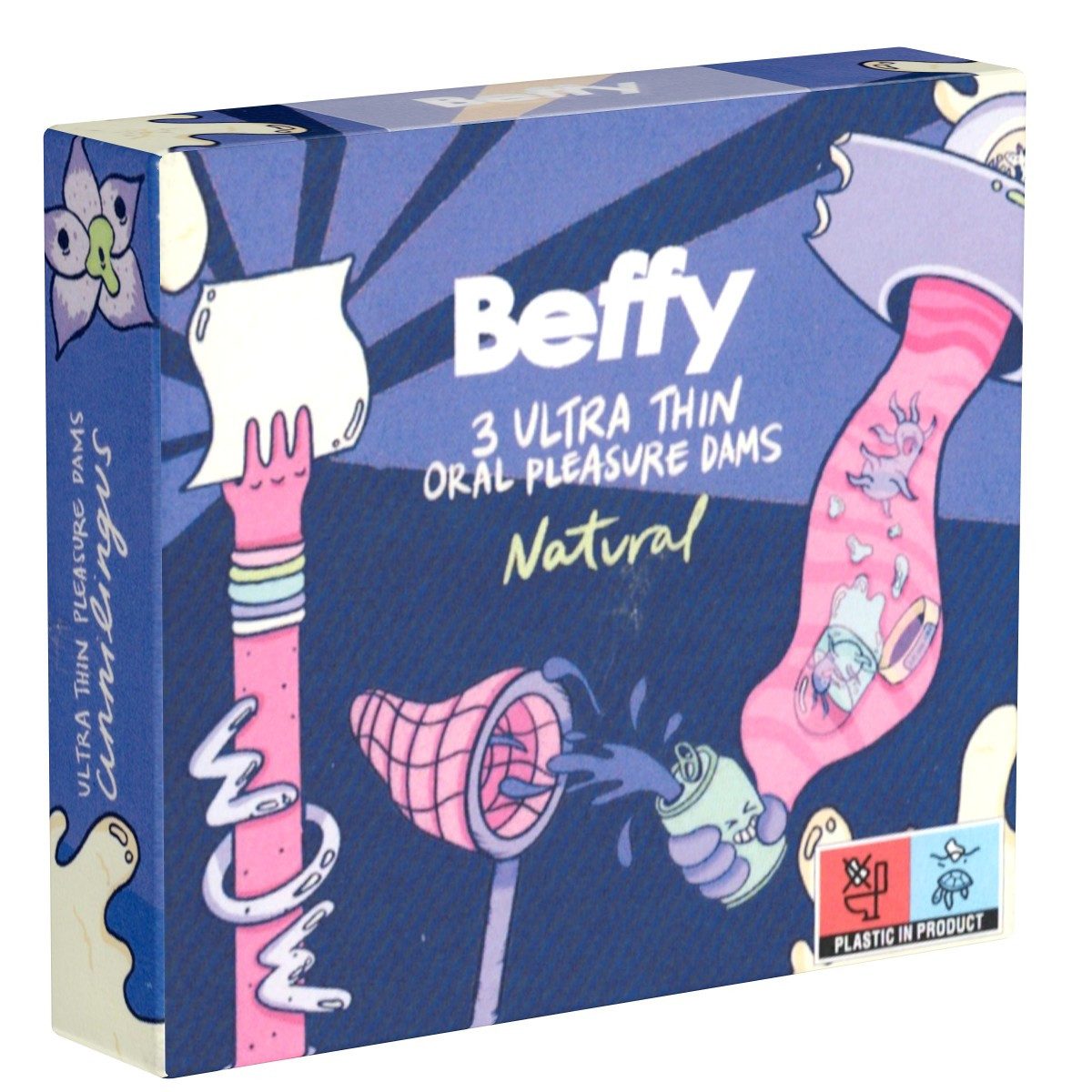 Asha International Kondome Beffy Oral Dam Packung mit, 3 St., geruchsneutrale Lecktücher